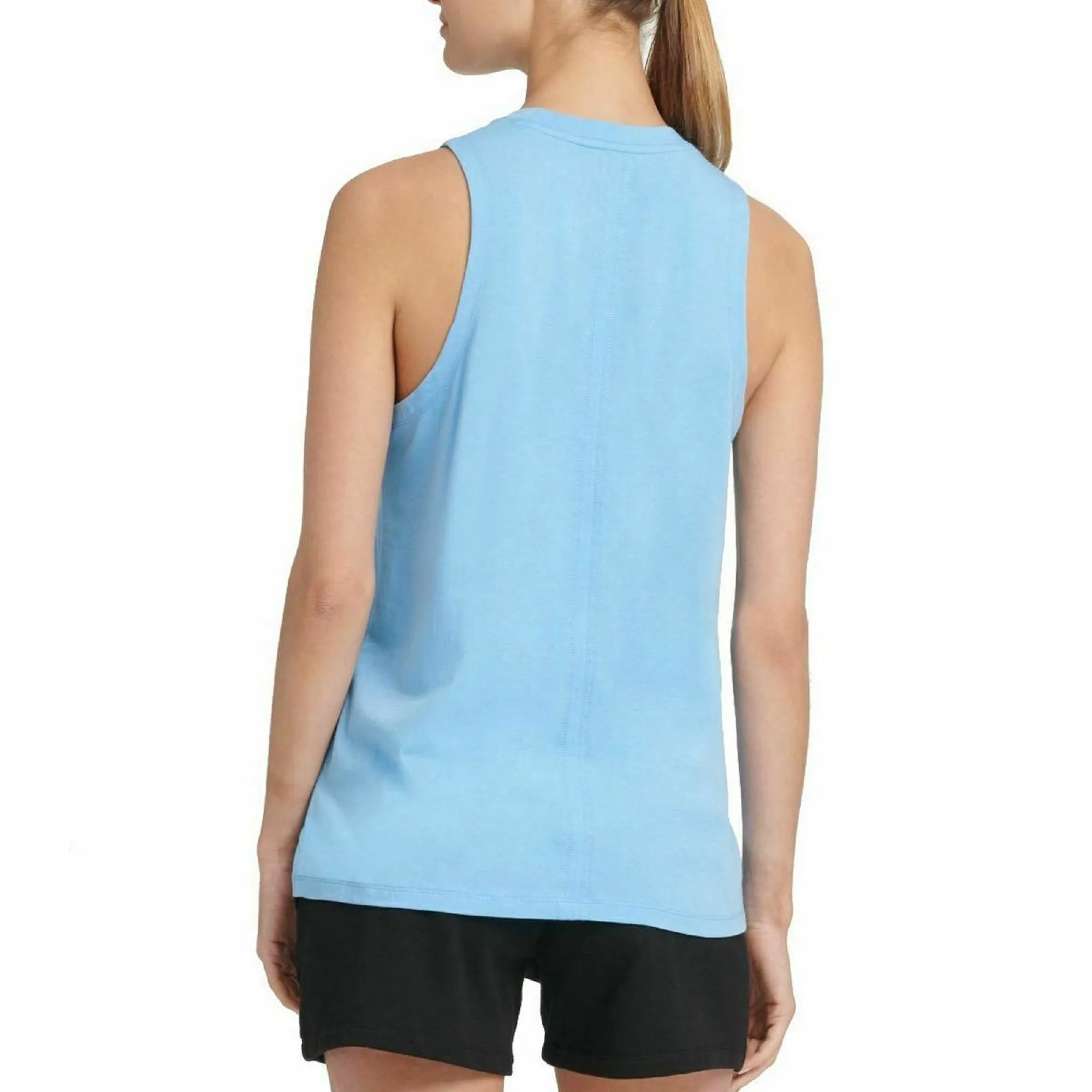 DKNY Women's Crewneck Sport Reflective-Logo Tank Top, Blue. XL