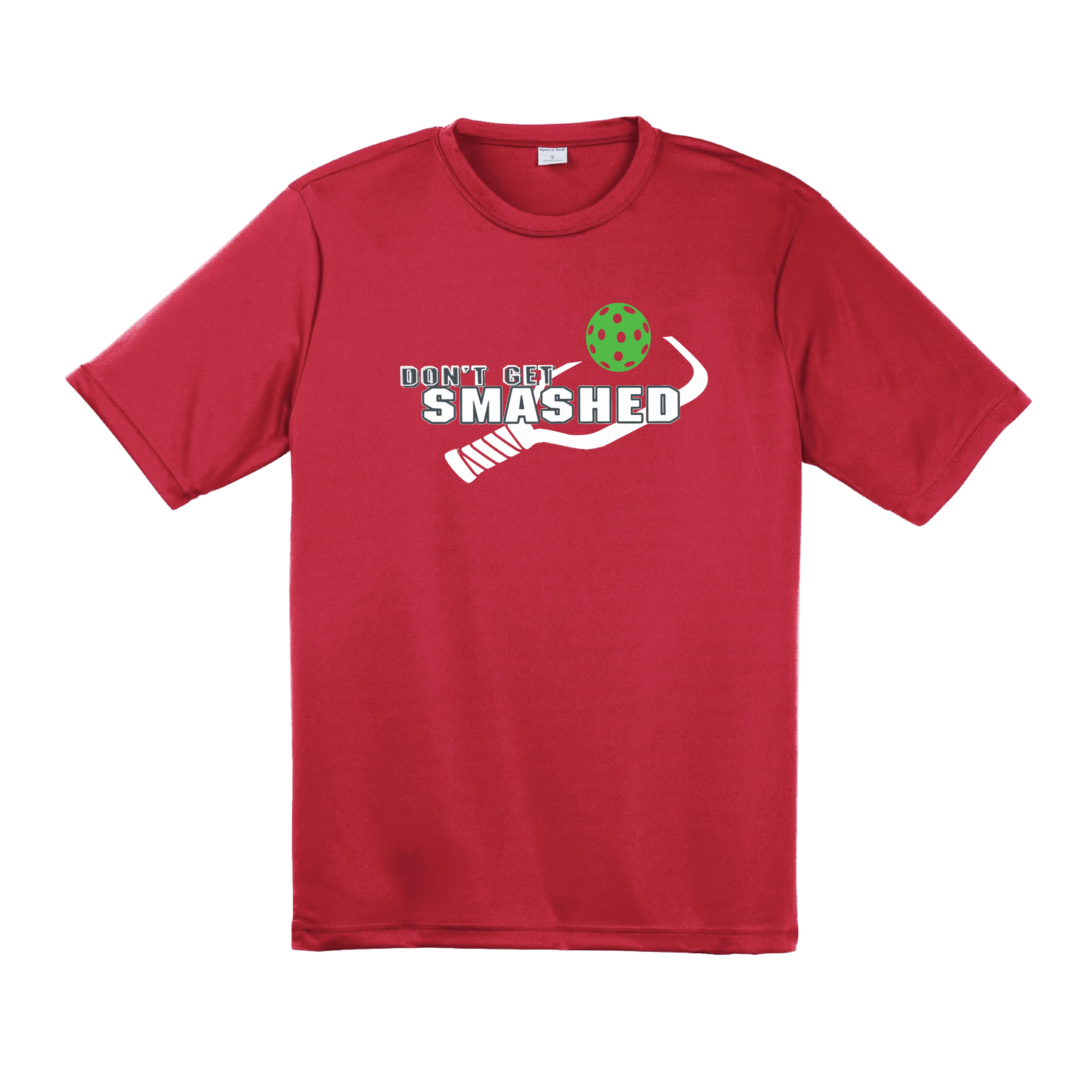 Don't Get Smashed With Pickleballs (Red Green Rainbow) Customizable | Men's Short Sleeve Pickleball Shirt | 100% Polyester