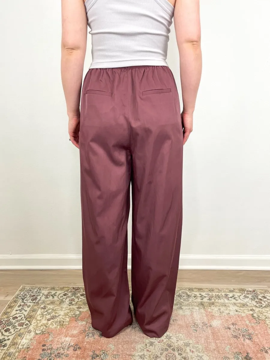 Drapey Suiting Marit Pull On Pant in Cinnamon