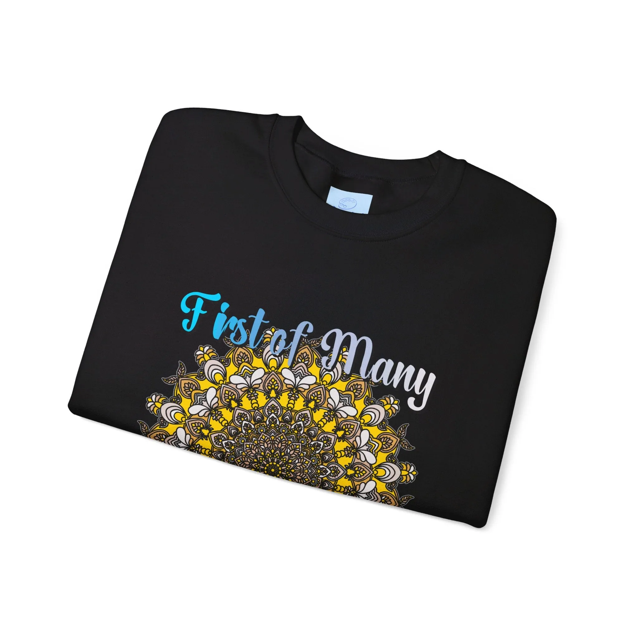 First Year Wedding Anniversary Handmade Mandala Design Crewneck Sweatshirt