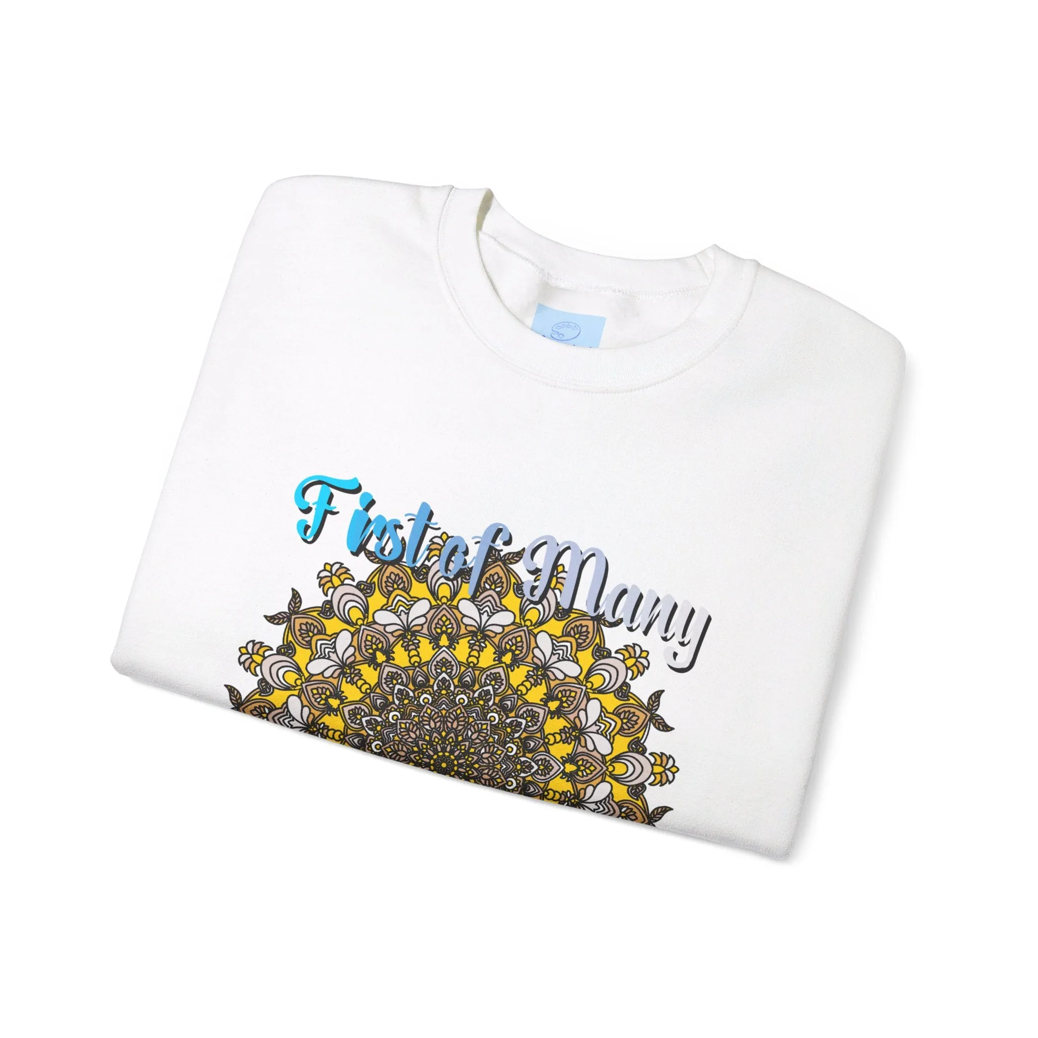 First Year Wedding Anniversary Handmade Mandala Design Crewneck Sweatshirt