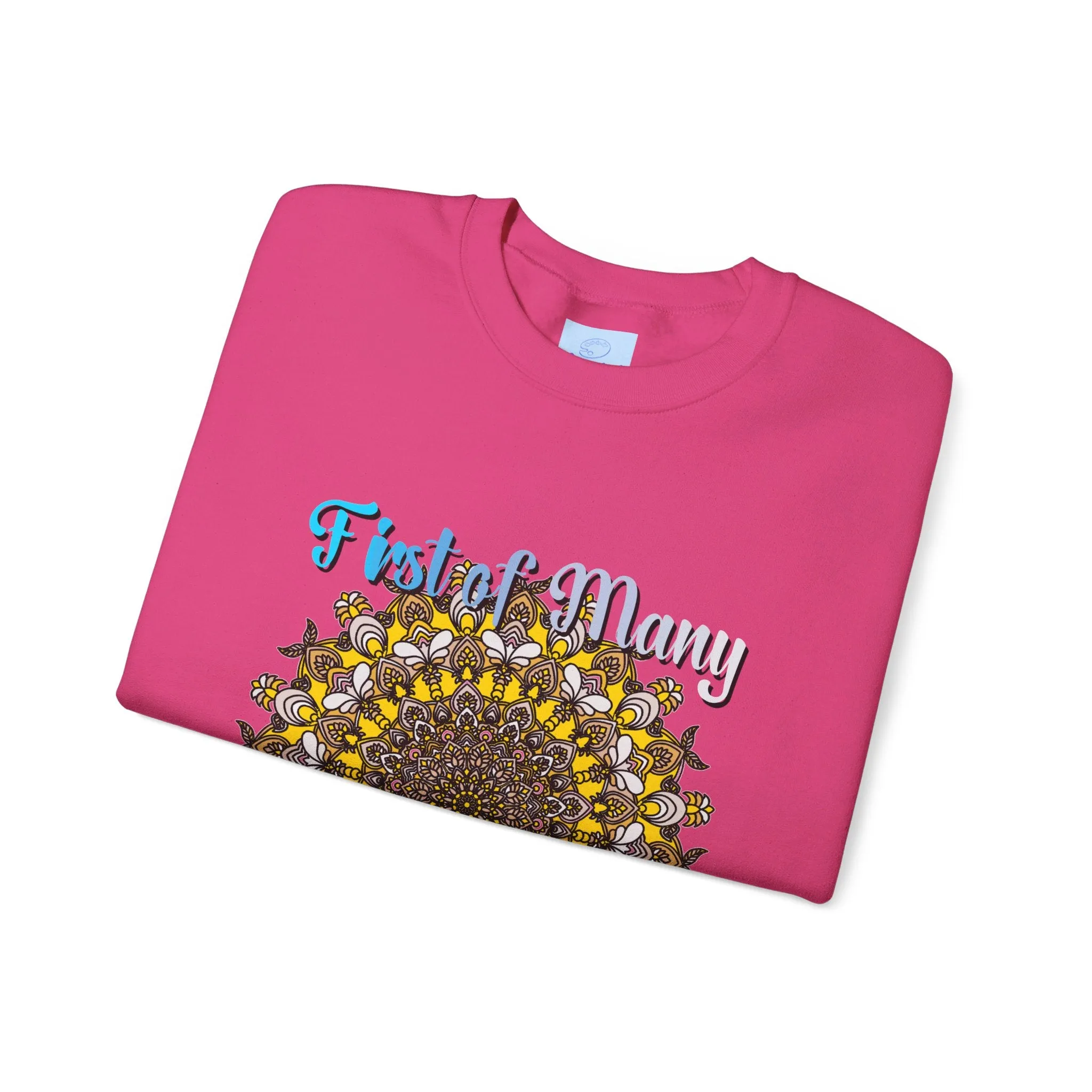 First Year Wedding Anniversary Handmade Mandala Design Crewneck Sweatshirt