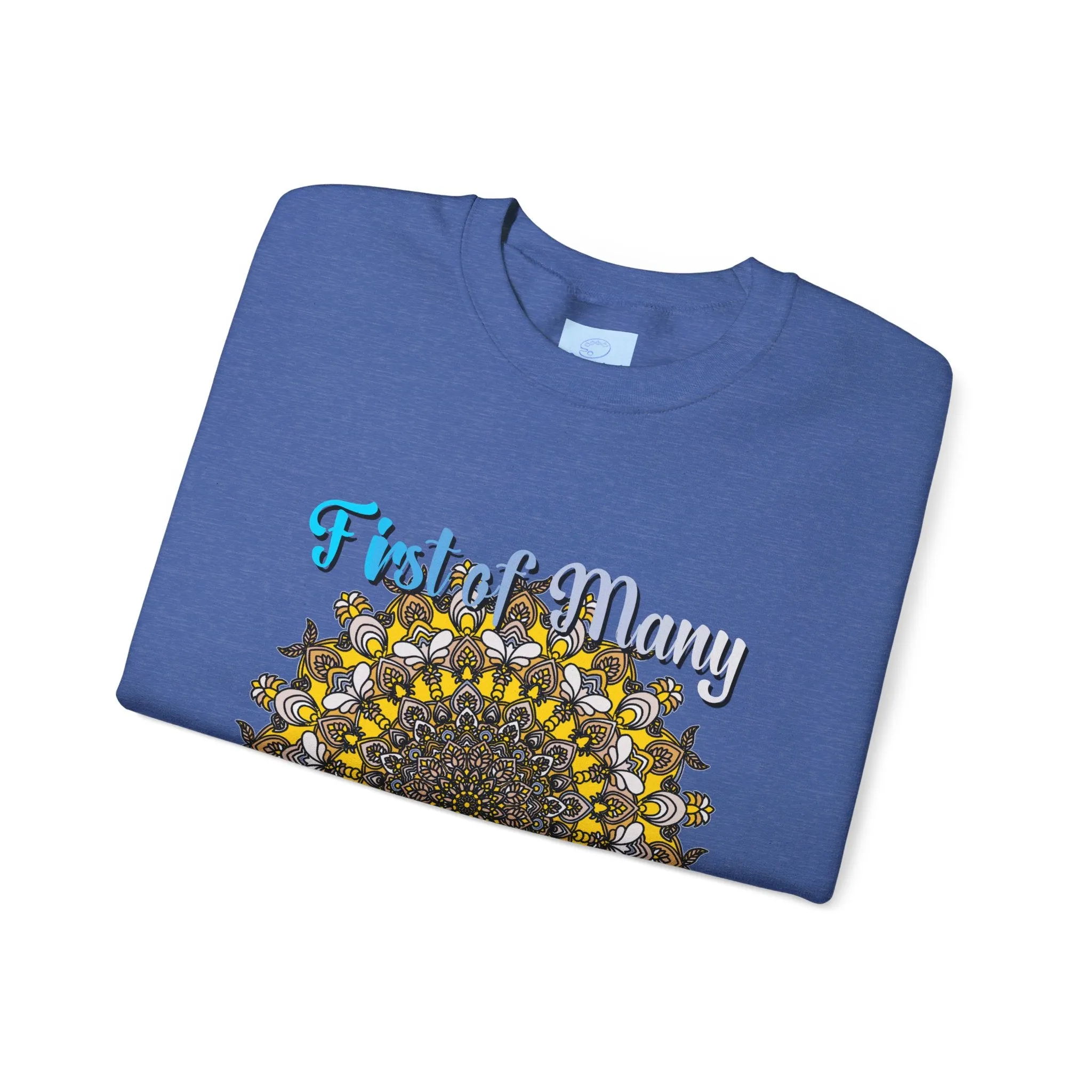 First Year Wedding Anniversary Handmade Mandala Design Crewneck Sweatshirt