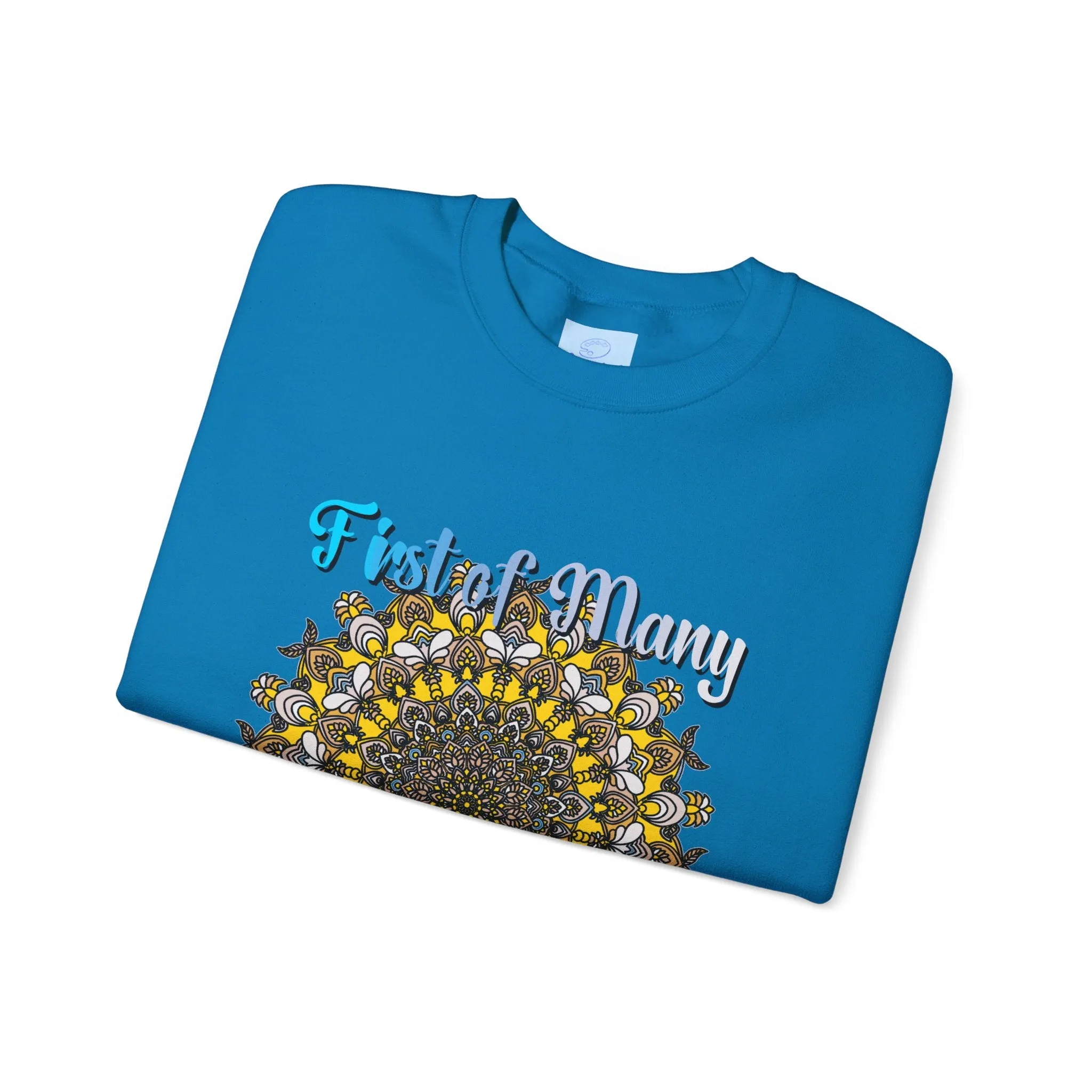 First Year Wedding Anniversary Handmade Mandala Design Crewneck Sweatshirt