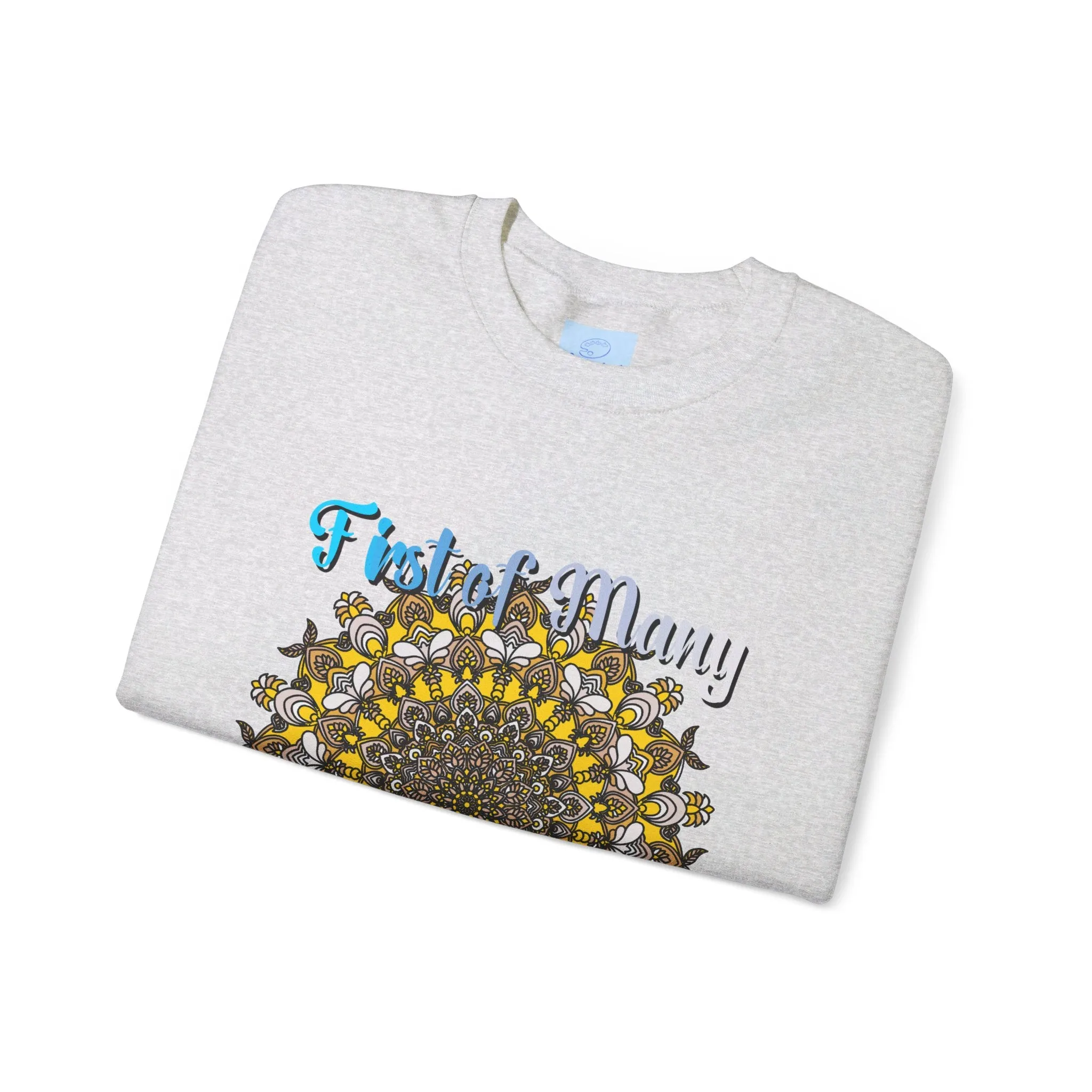 First Year Wedding Anniversary Handmade Mandala Design Crewneck Sweatshirt