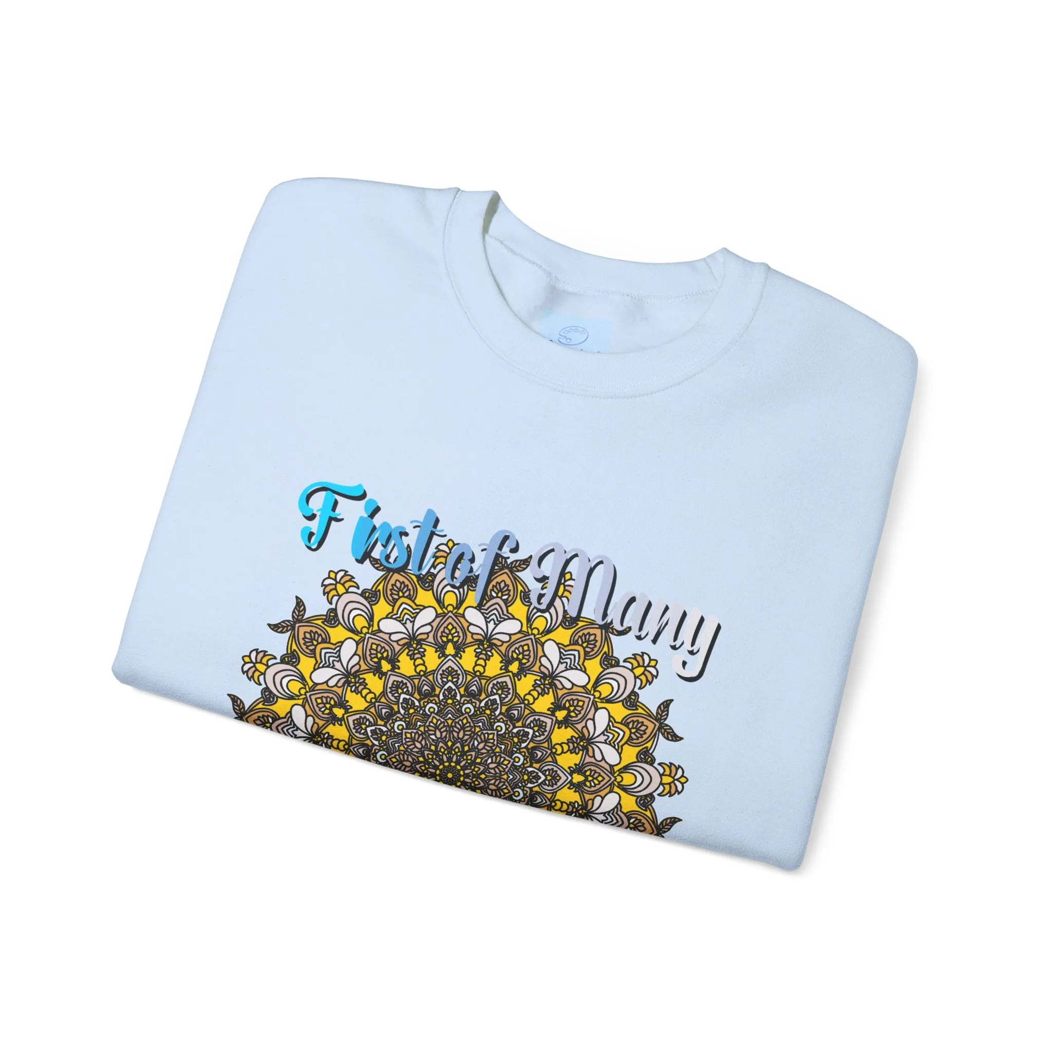 First Year Wedding Anniversary Handmade Mandala Design Crewneck Sweatshirt