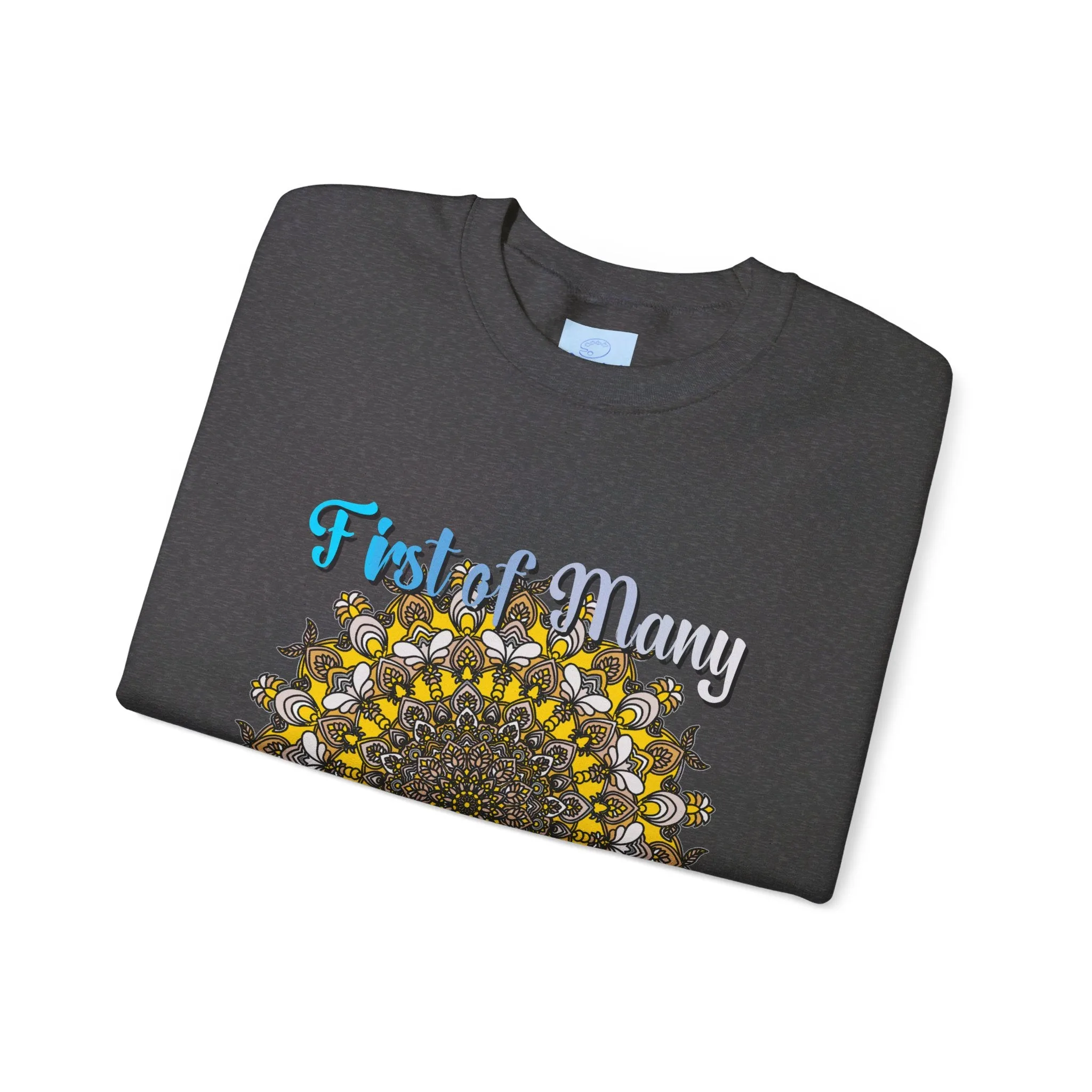 First Year Wedding Anniversary Handmade Mandala Design Crewneck Sweatshirt