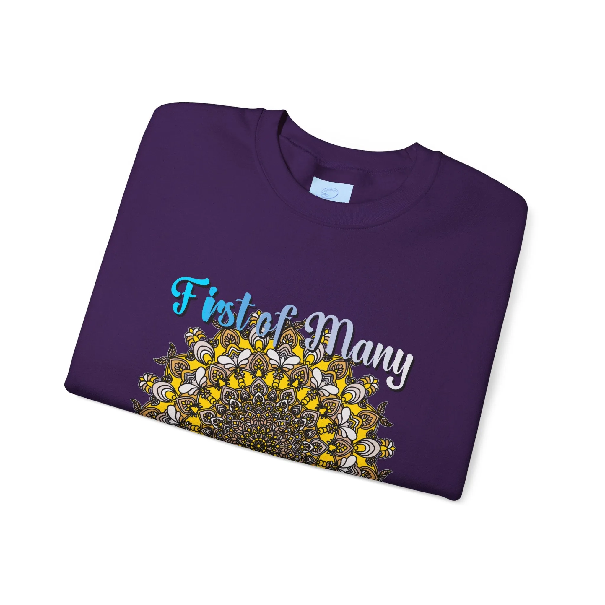 First Year Wedding Anniversary Handmade Mandala Design Crewneck Sweatshirt