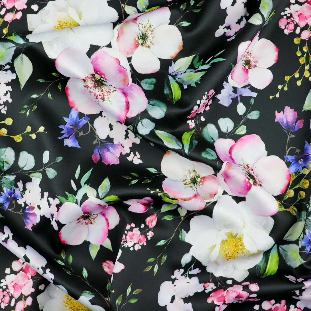 FS1089 Floral Petunia Scuba Stretch Fabric