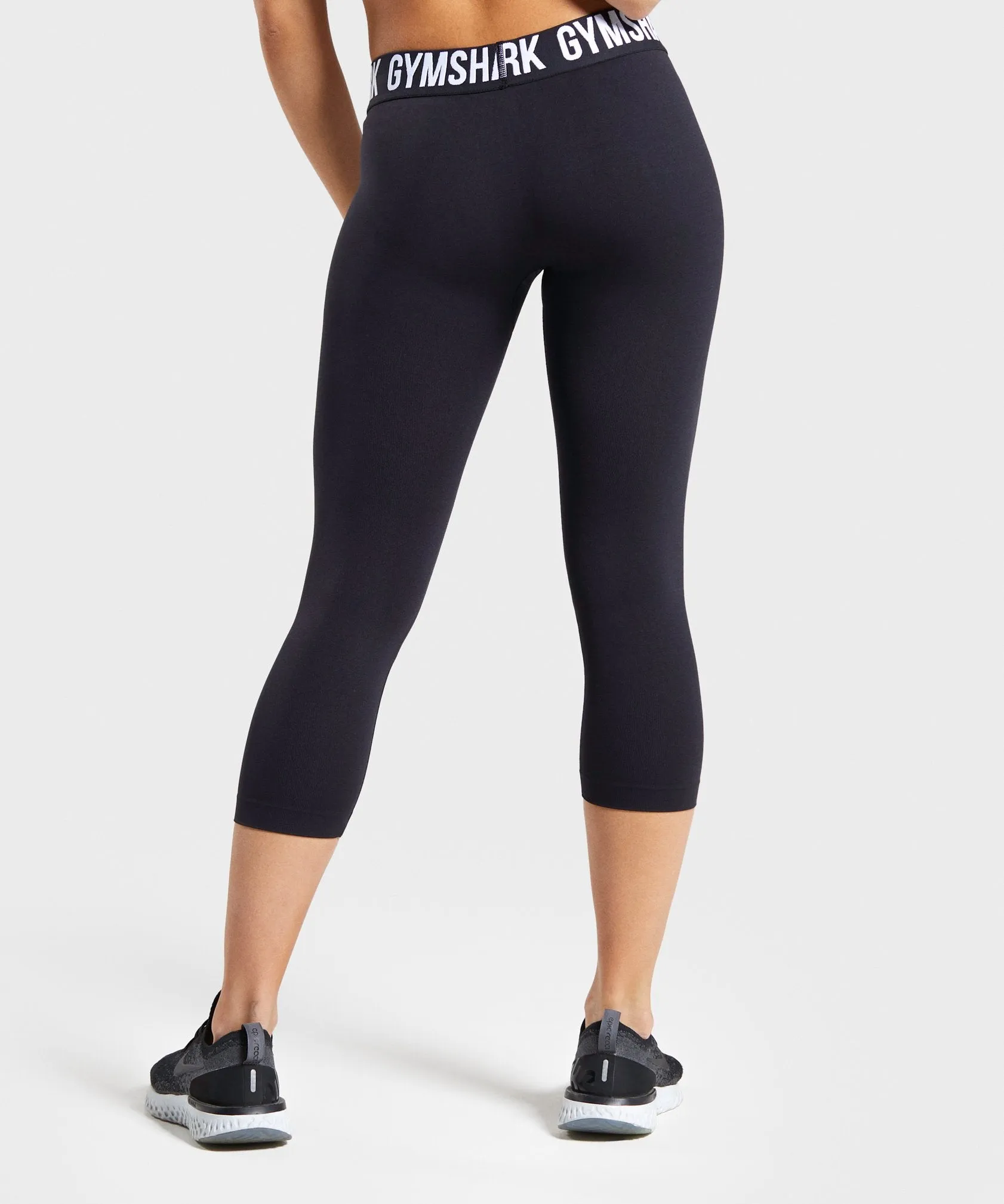 Gymshark Fit Seamless Cropped Leggings - Black/White