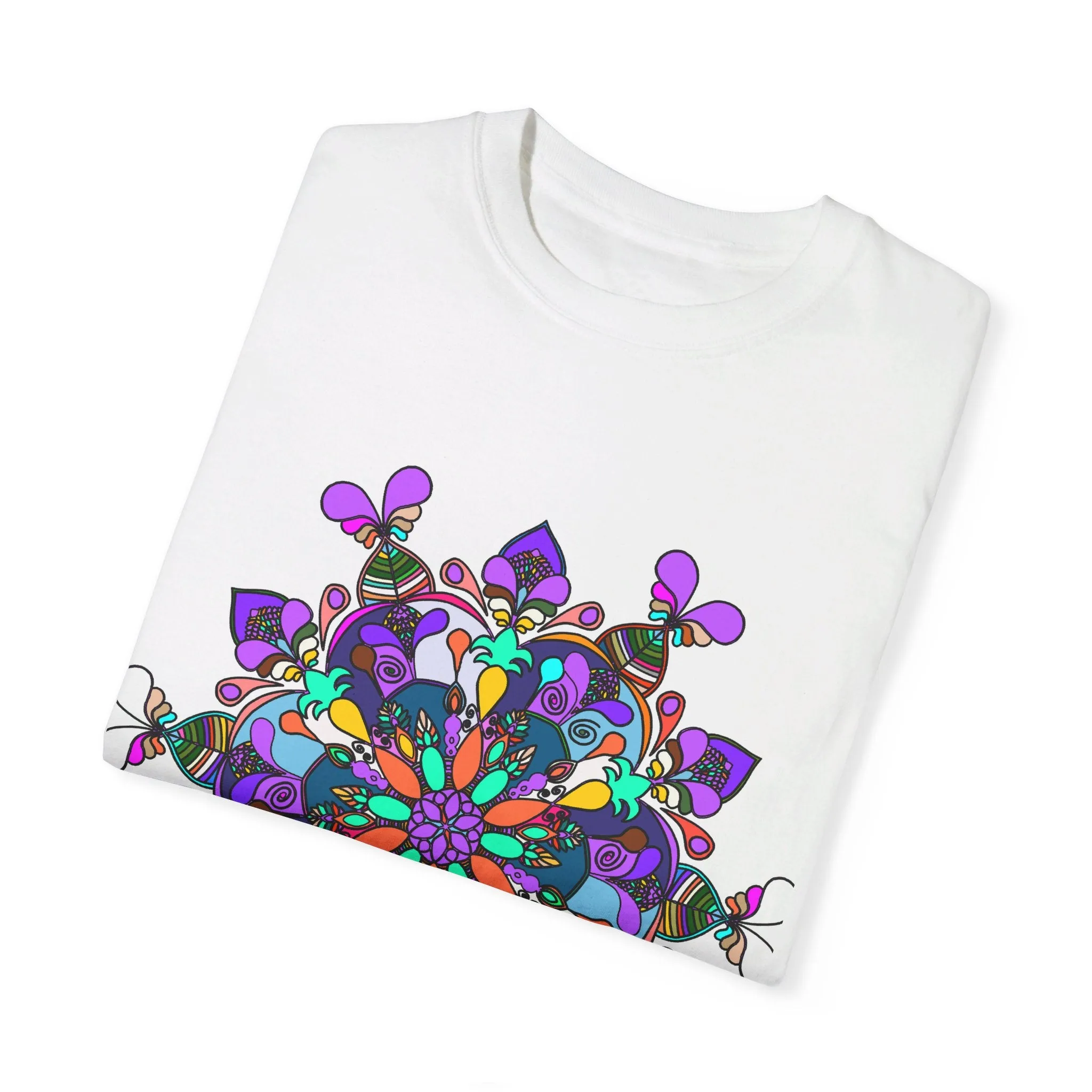 Hand-Drawn Mandala T-Shirt - 100% Ring-Spun Cotton