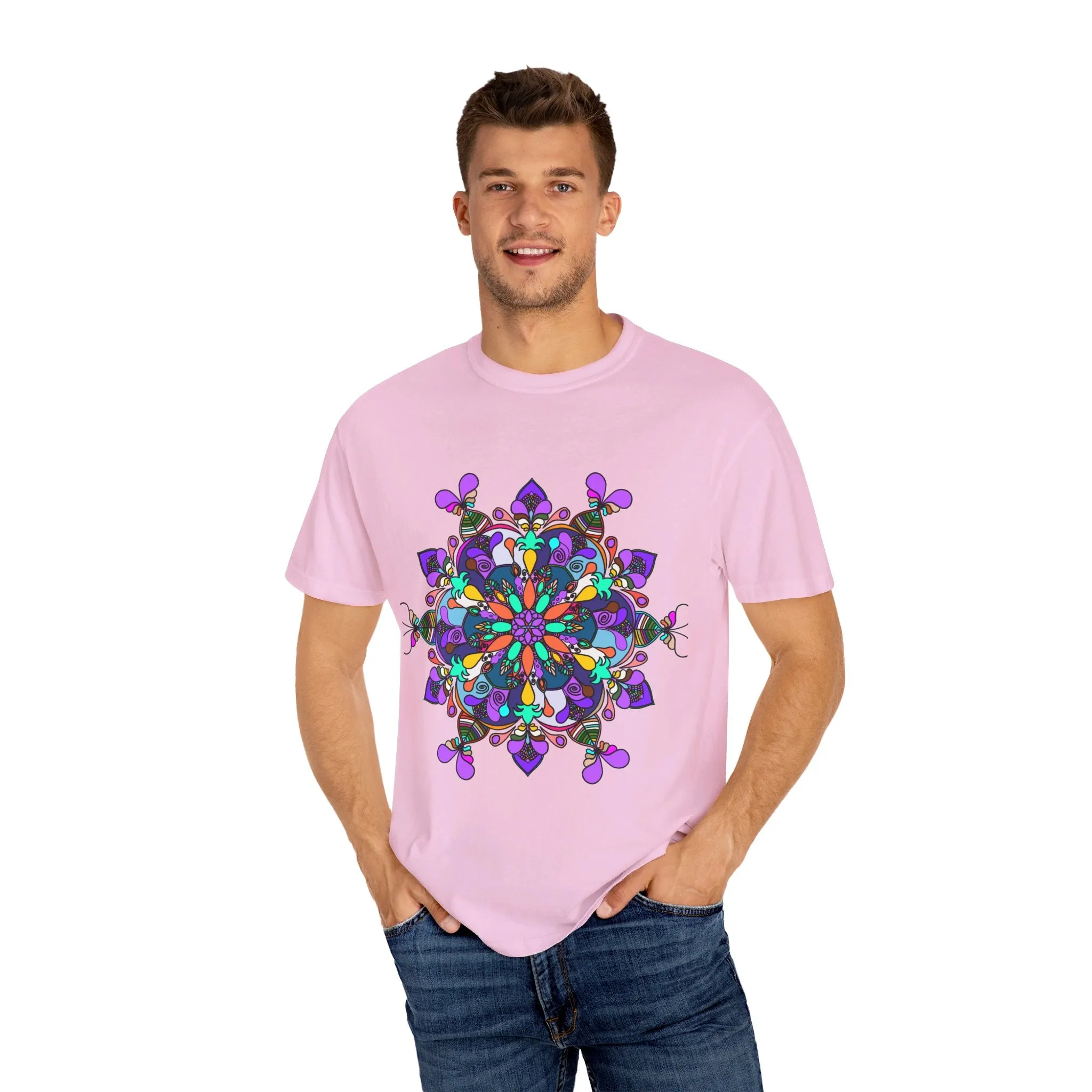 Hand-Drawn Mandala T-Shirt - 100% Ring-Spun Cotton