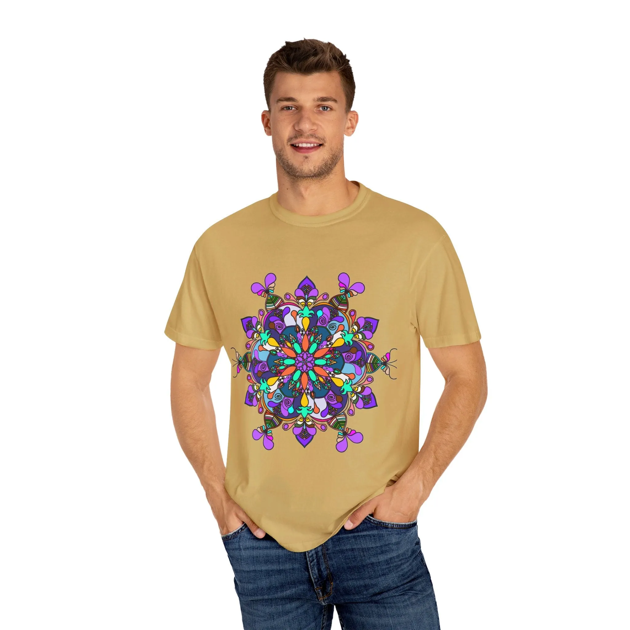 Hand-Drawn Mandala T-Shirt - 100% Ring-Spun Cotton