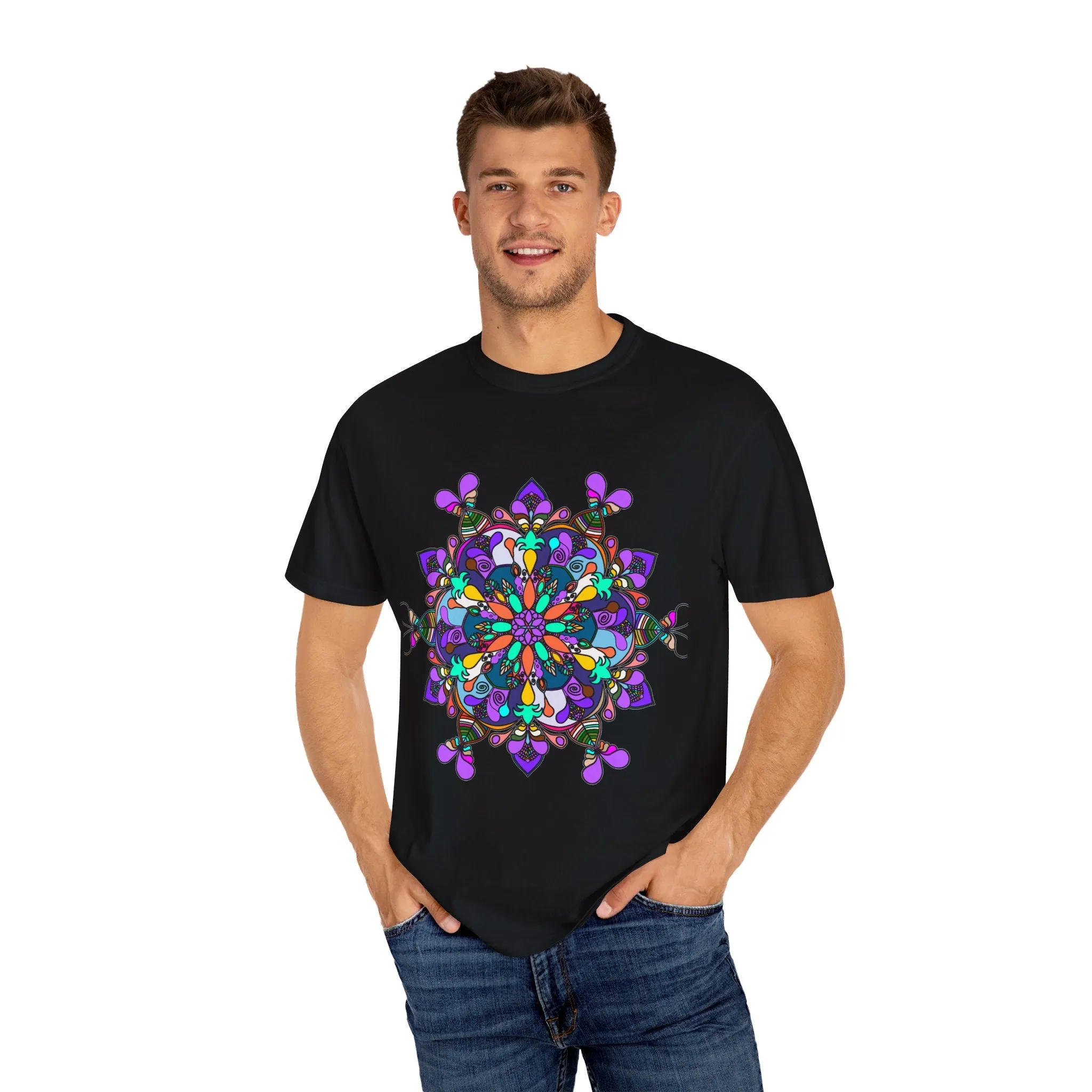 Hand-Drawn Mandala T-Shirt - 100% Ring-Spun Cotton