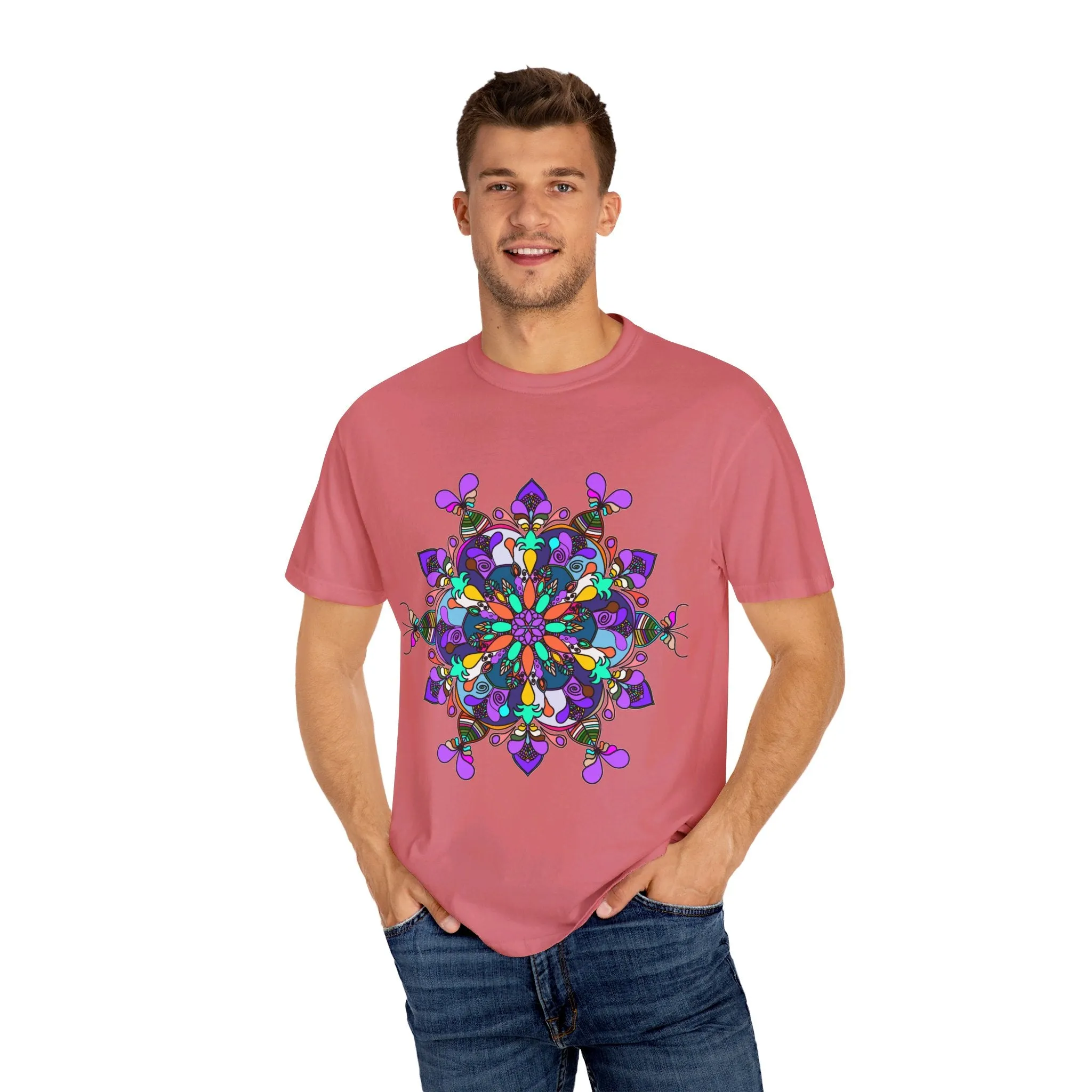 Hand-Drawn Mandala T-Shirt - 100% Ring-Spun Cotton