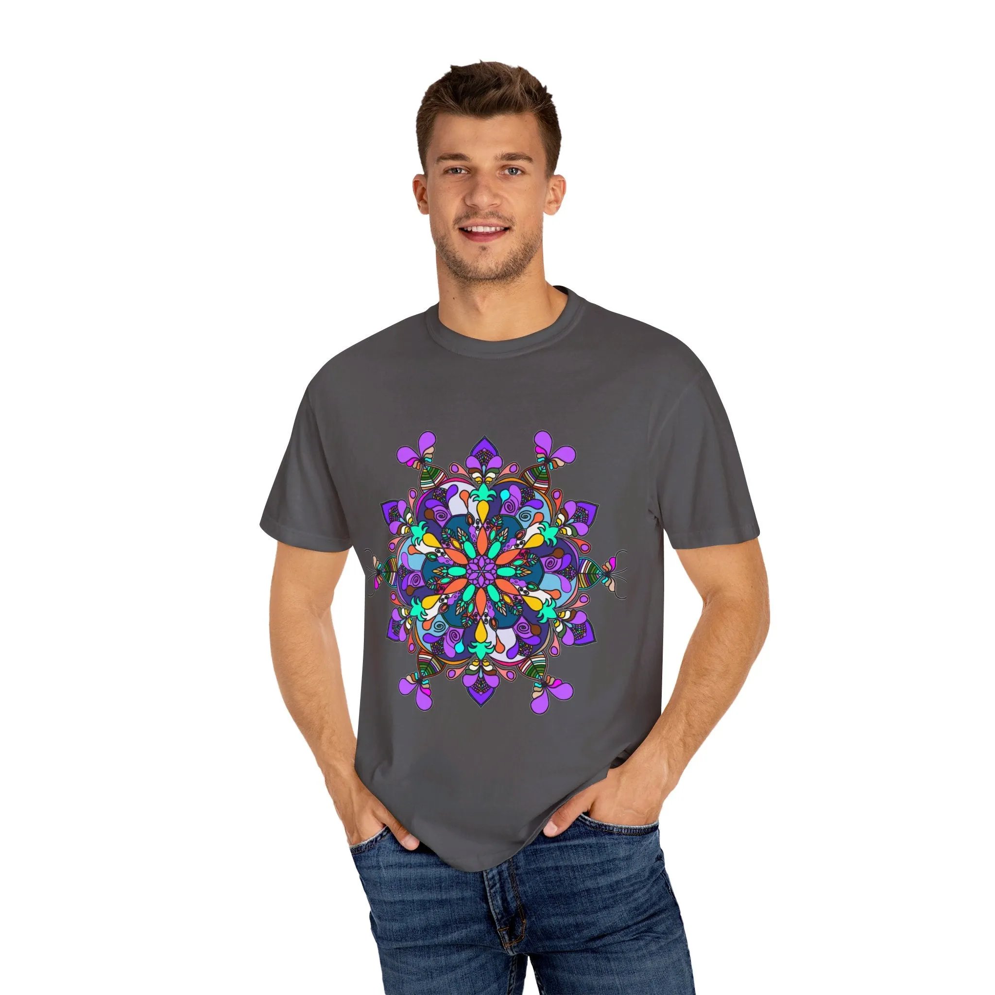 Hand-Drawn Mandala T-Shirt - 100% Ring-Spun Cotton