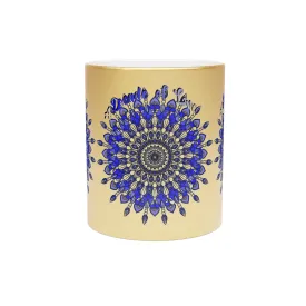 Handmade Mandala 10th Anniversary Metallic Mug in Gold & Silver - A Unique and Thoughtful Tin/Aluminum Gift