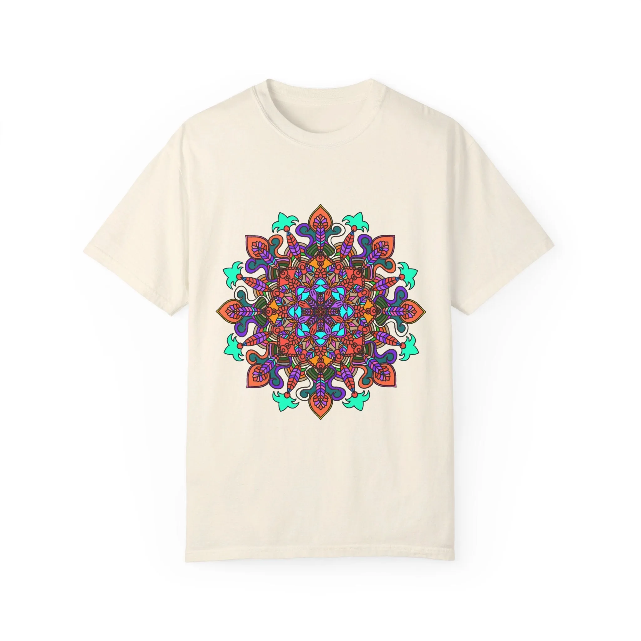 Handmade Mandala Design T-Shirt - 100% Cotton