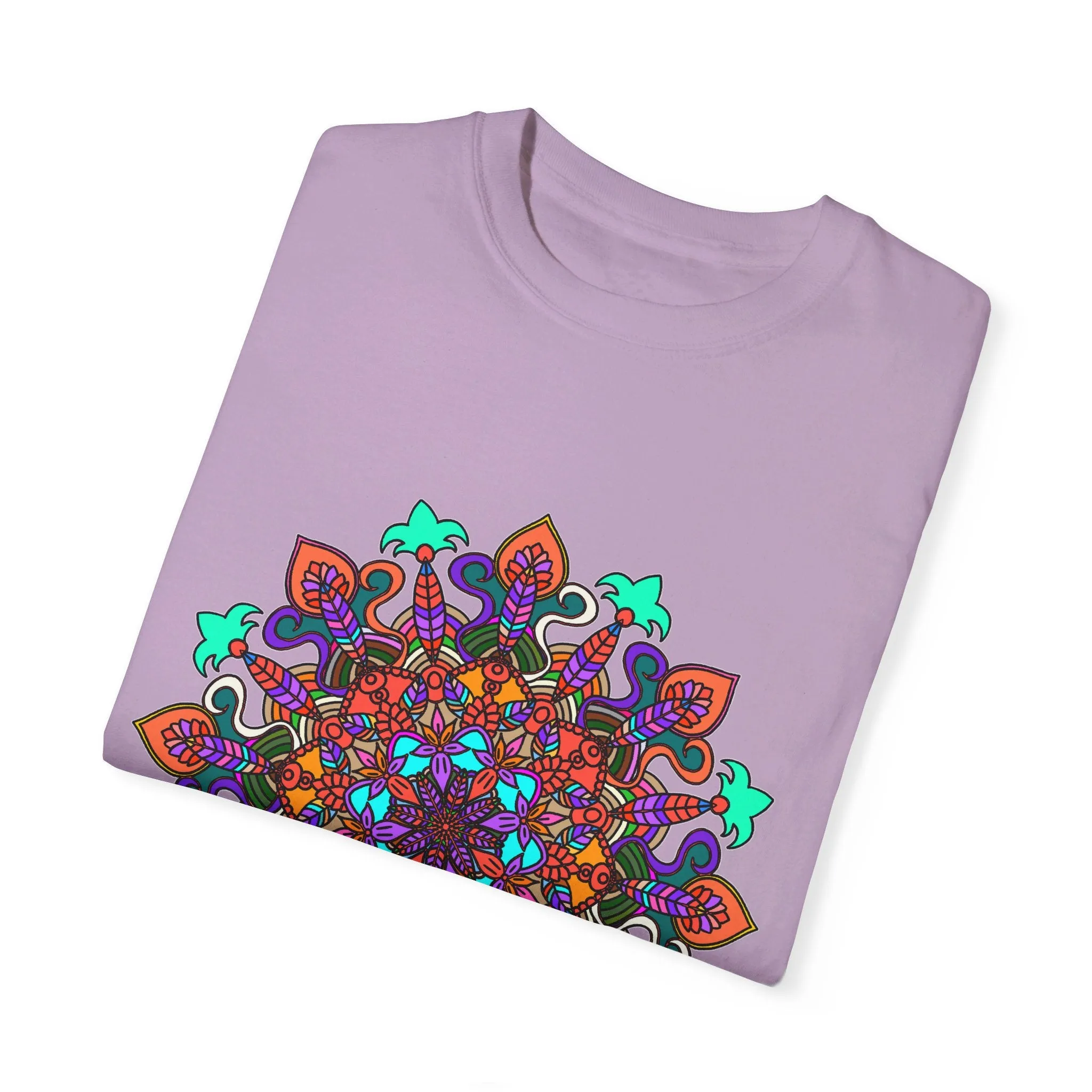 Handmade Mandala Design T-Shirt - 100% Cotton