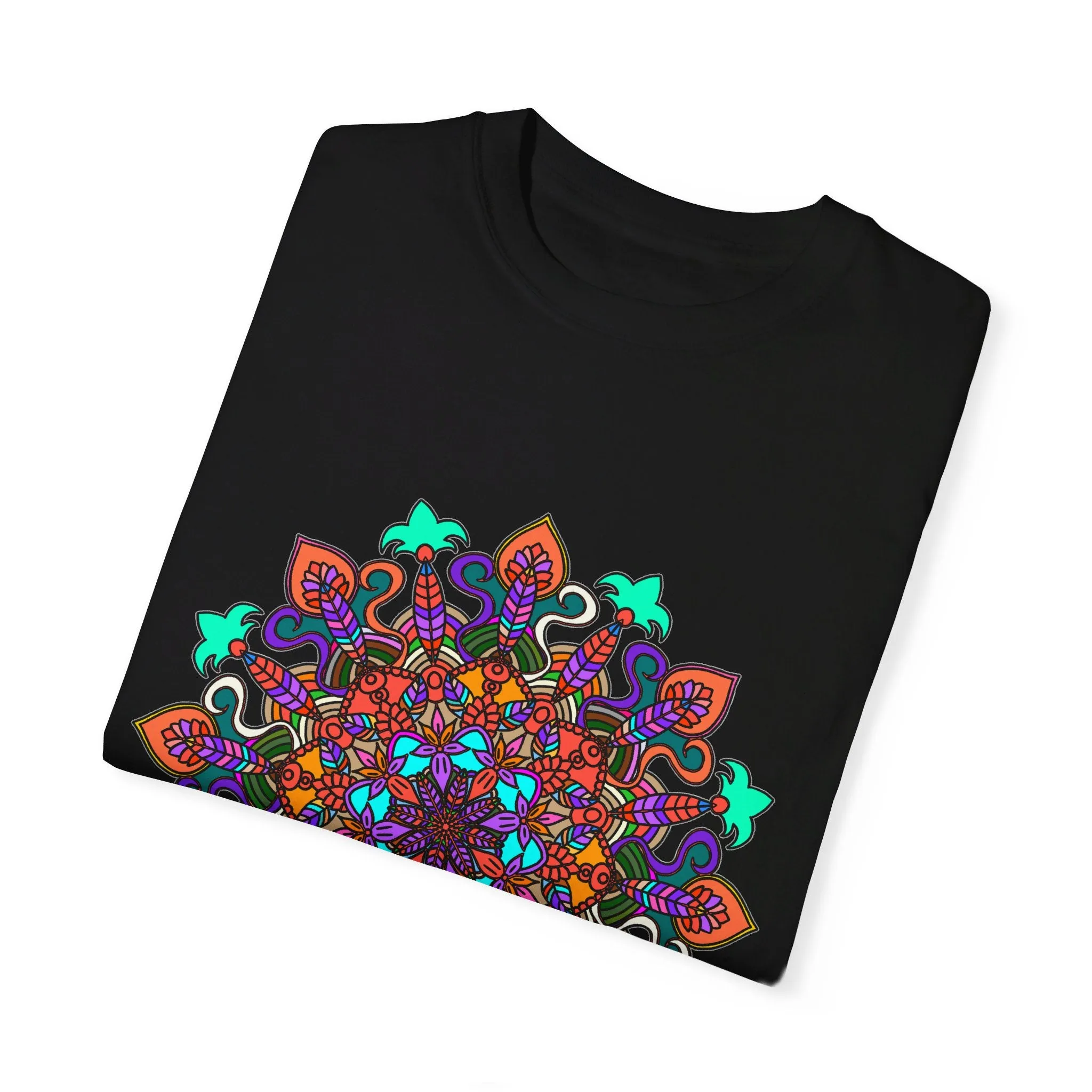 Handmade Mandala Design T-Shirt - 100% Cotton