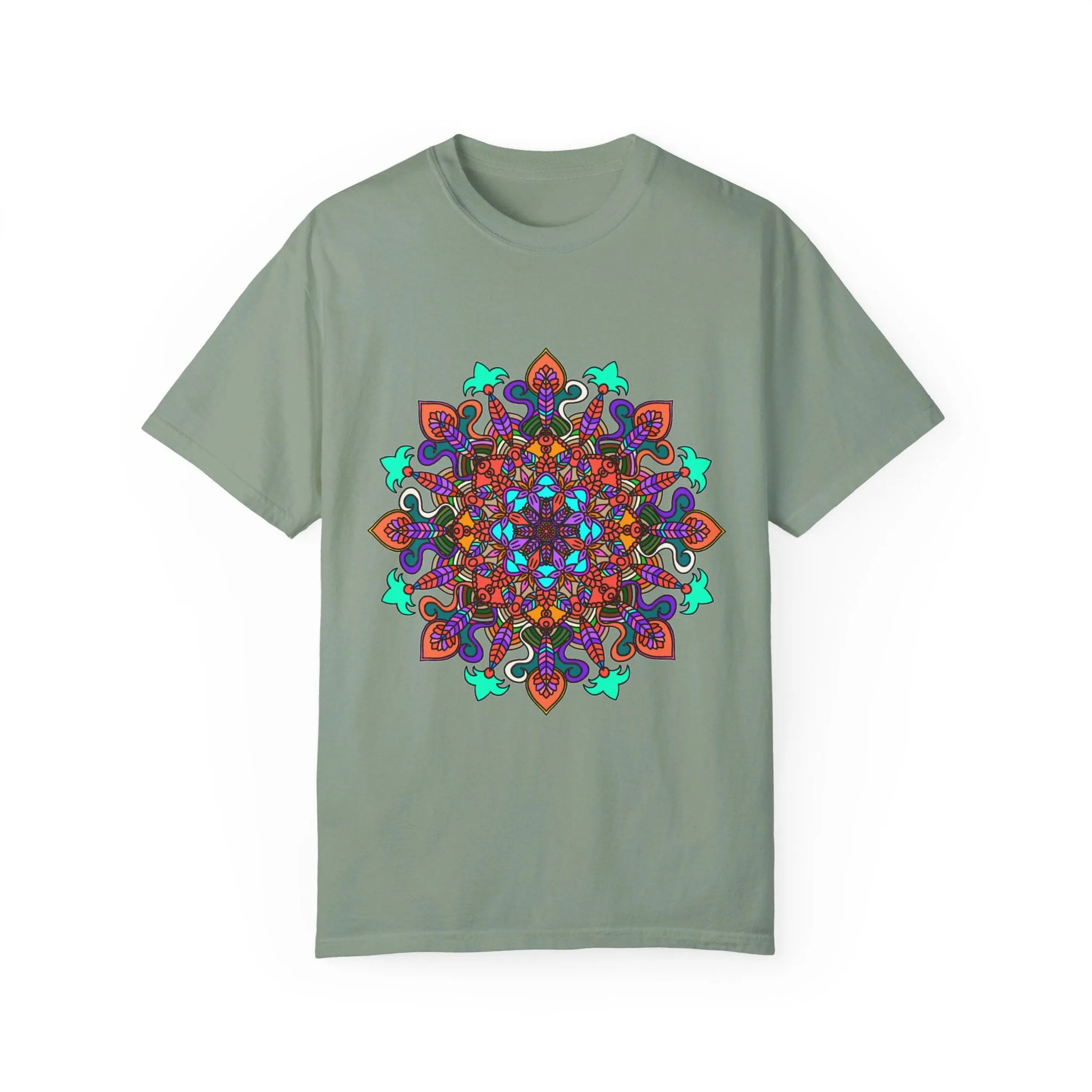 Handmade Mandala Design T-Shirt - 100% Cotton