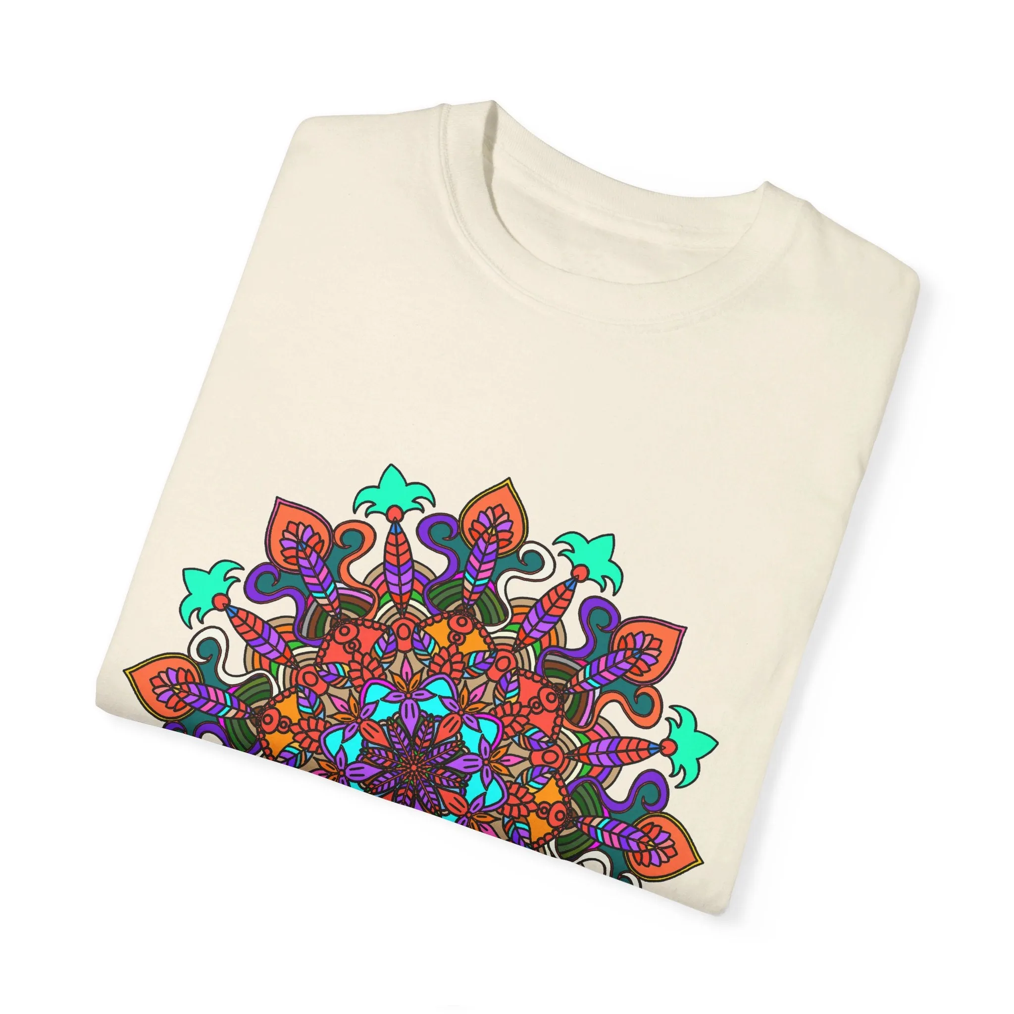 Handmade Mandala Design T-Shirt - 100% Cotton