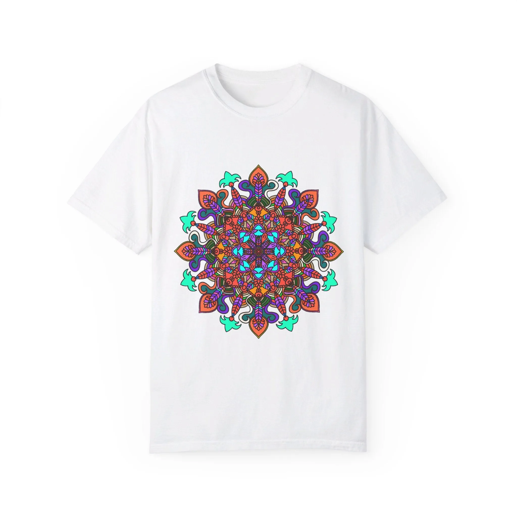 Handmade Mandala Design T-Shirt - 100% Cotton