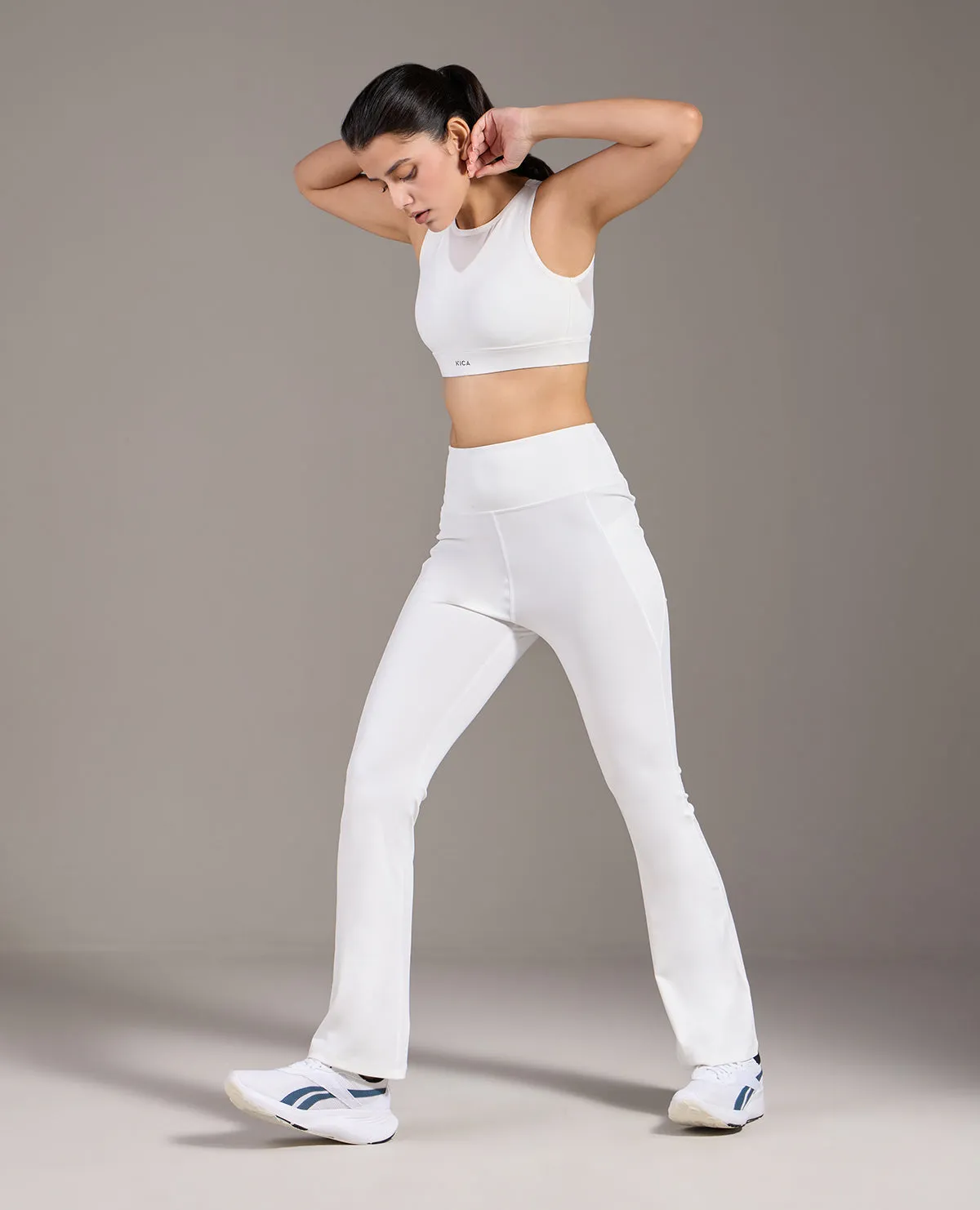 High Impact Mesh Sports Bra and Flare Pants Sets