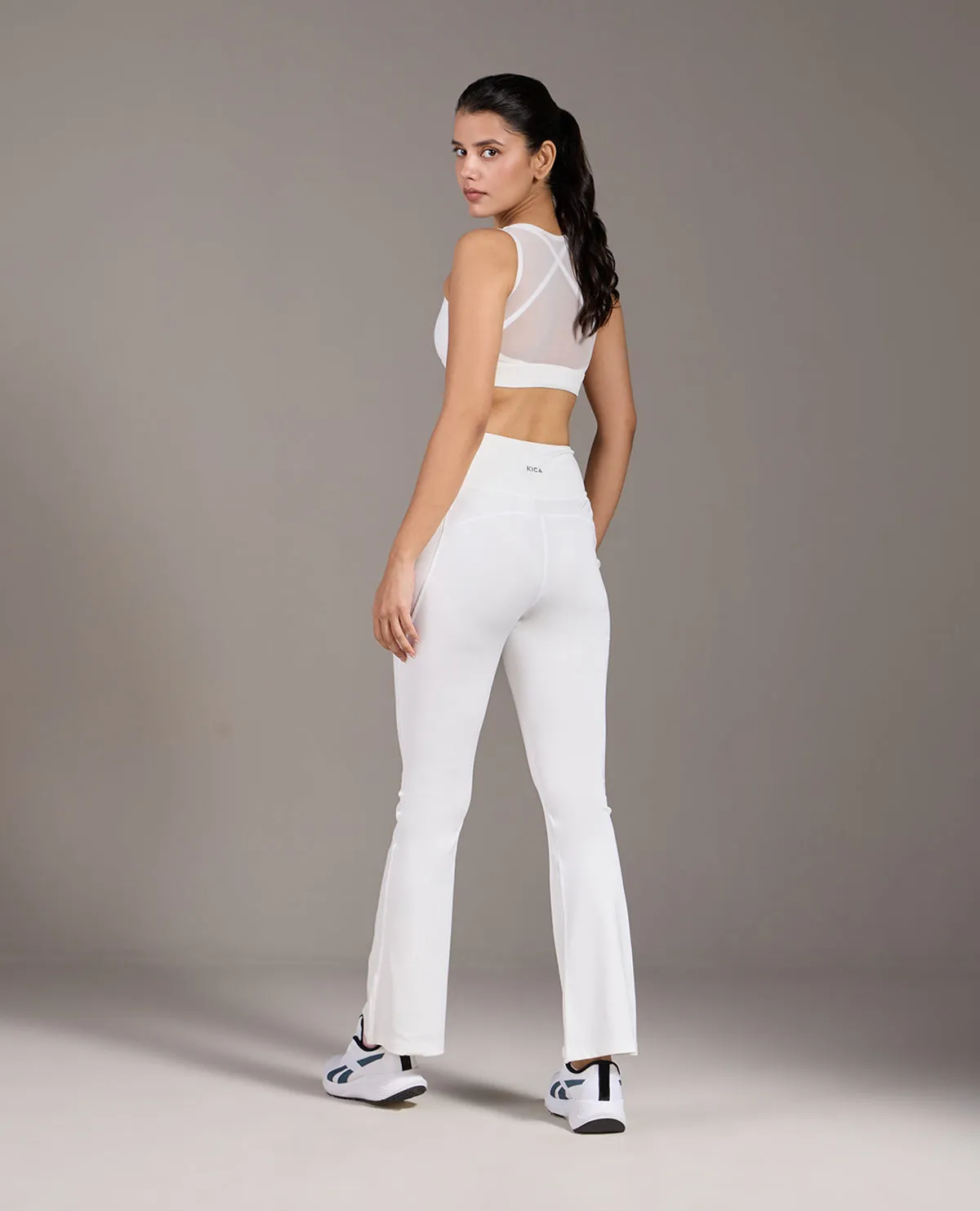 High Impact Mesh Sports Bra and Flare Pants Sets