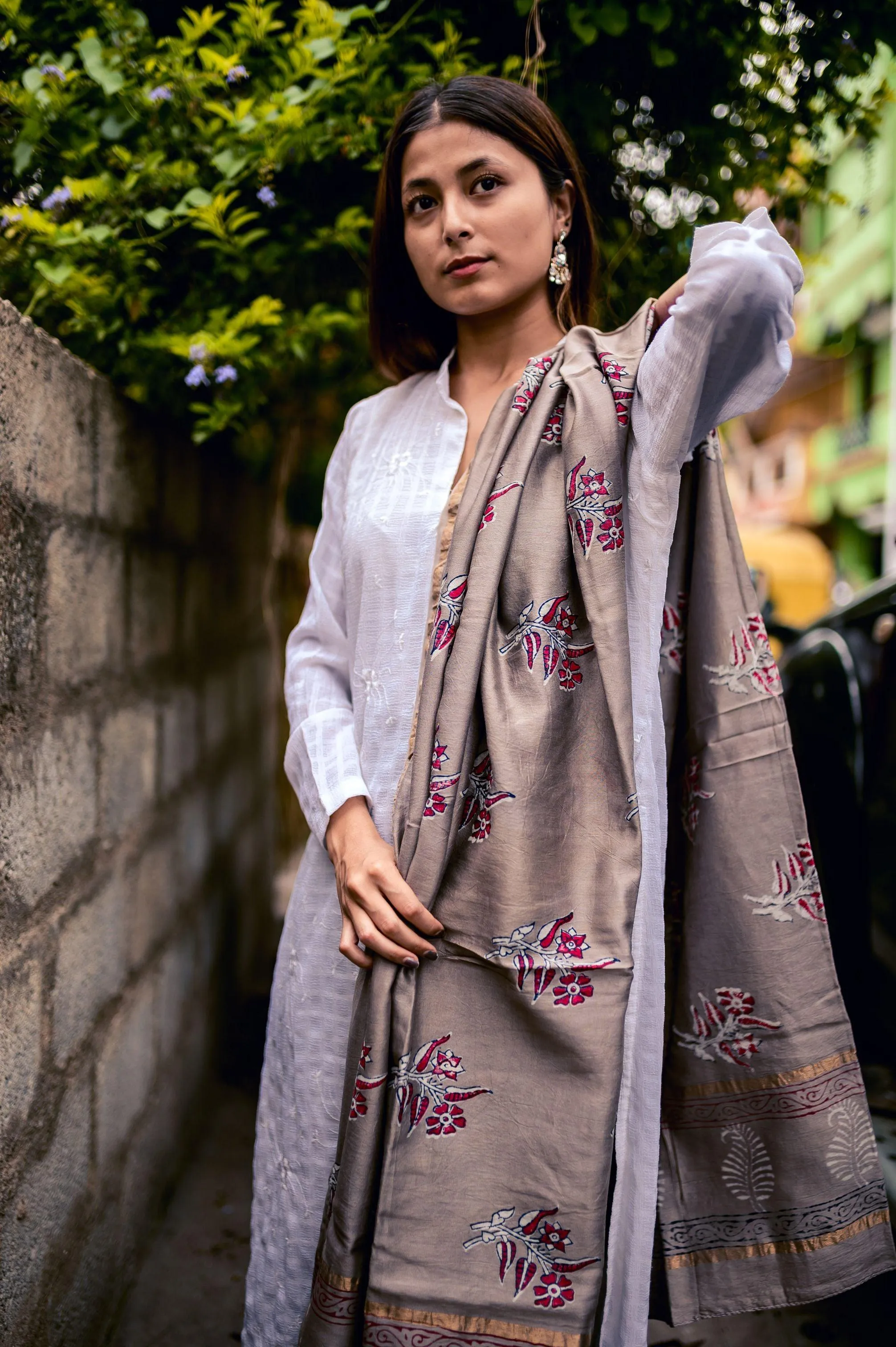 Kaisori Kashish Chanderi Dupatta - Floral