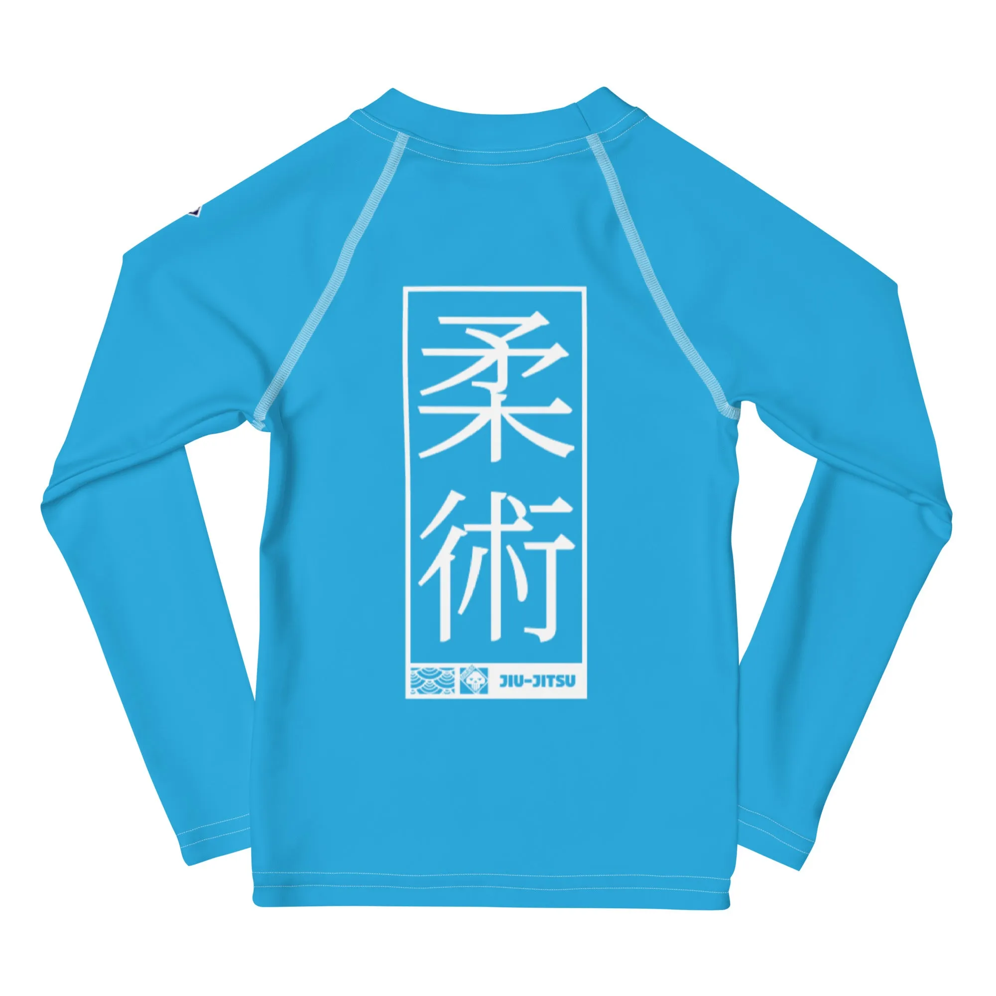 Kid's Boys Long Sleeve BJJ Rash Guard Jiu-Jitsu 005 - Cyan