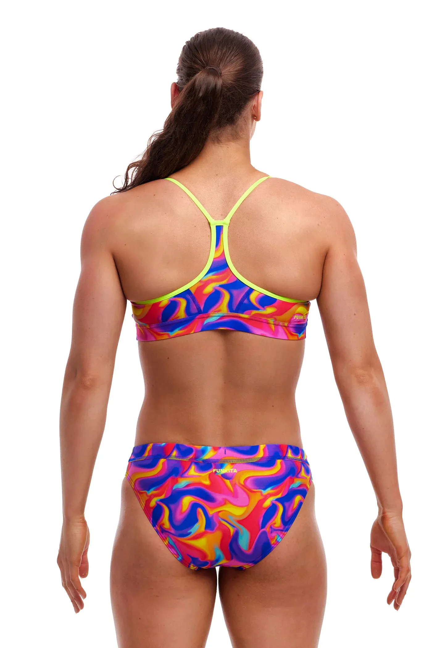 Ladies Swim Crop Top - Summer Swirl