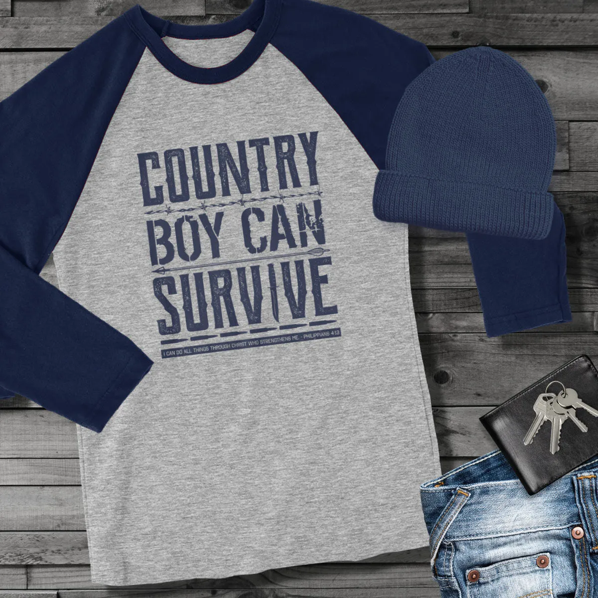 Light Source Mens Raglan T-Shirt Country Boy