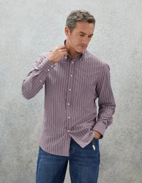 Lightweight Striped Poplin Shirt | Purple