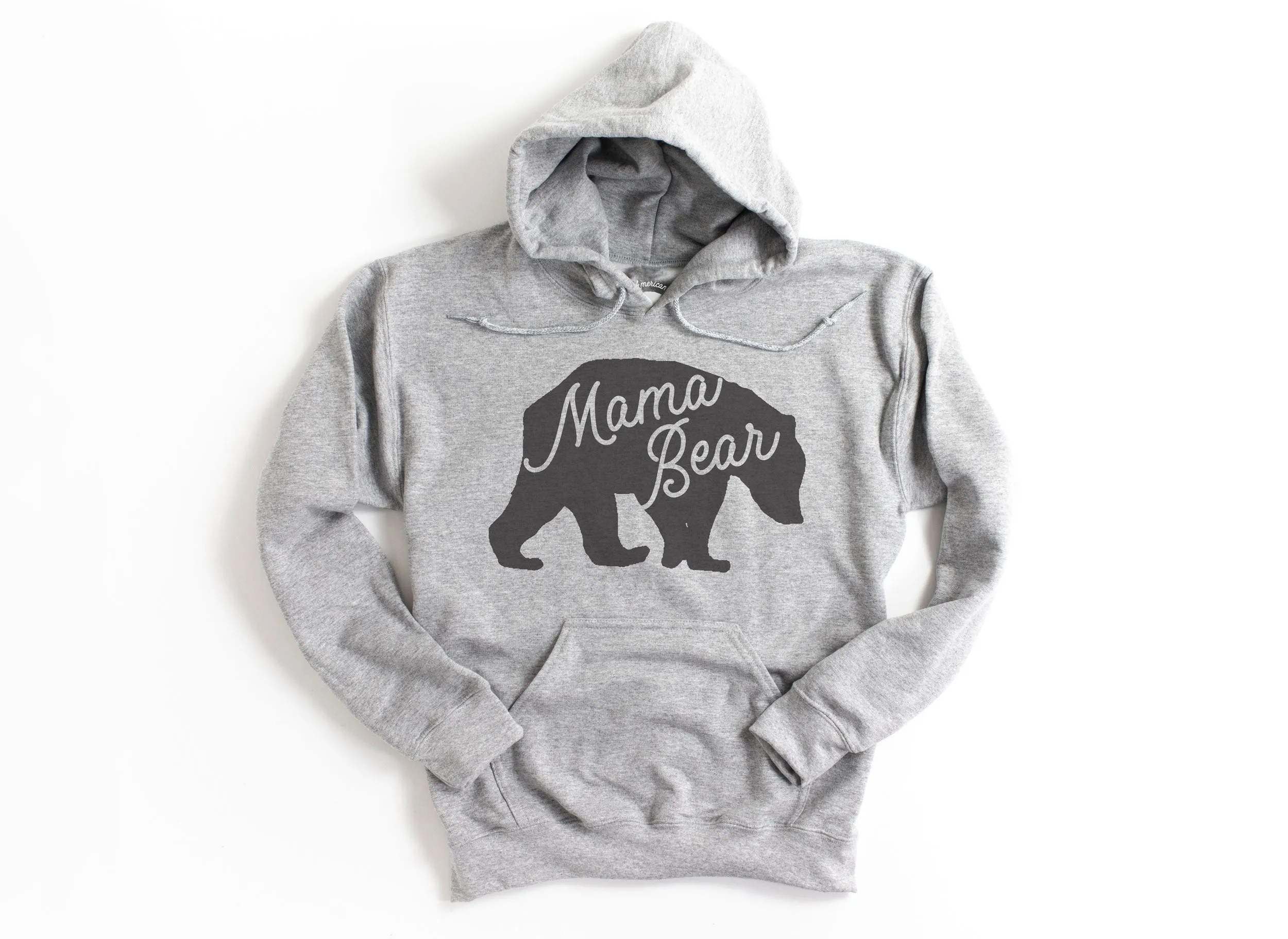 Mama Bear Silhouette Adult Hoodies - light or dark artwork