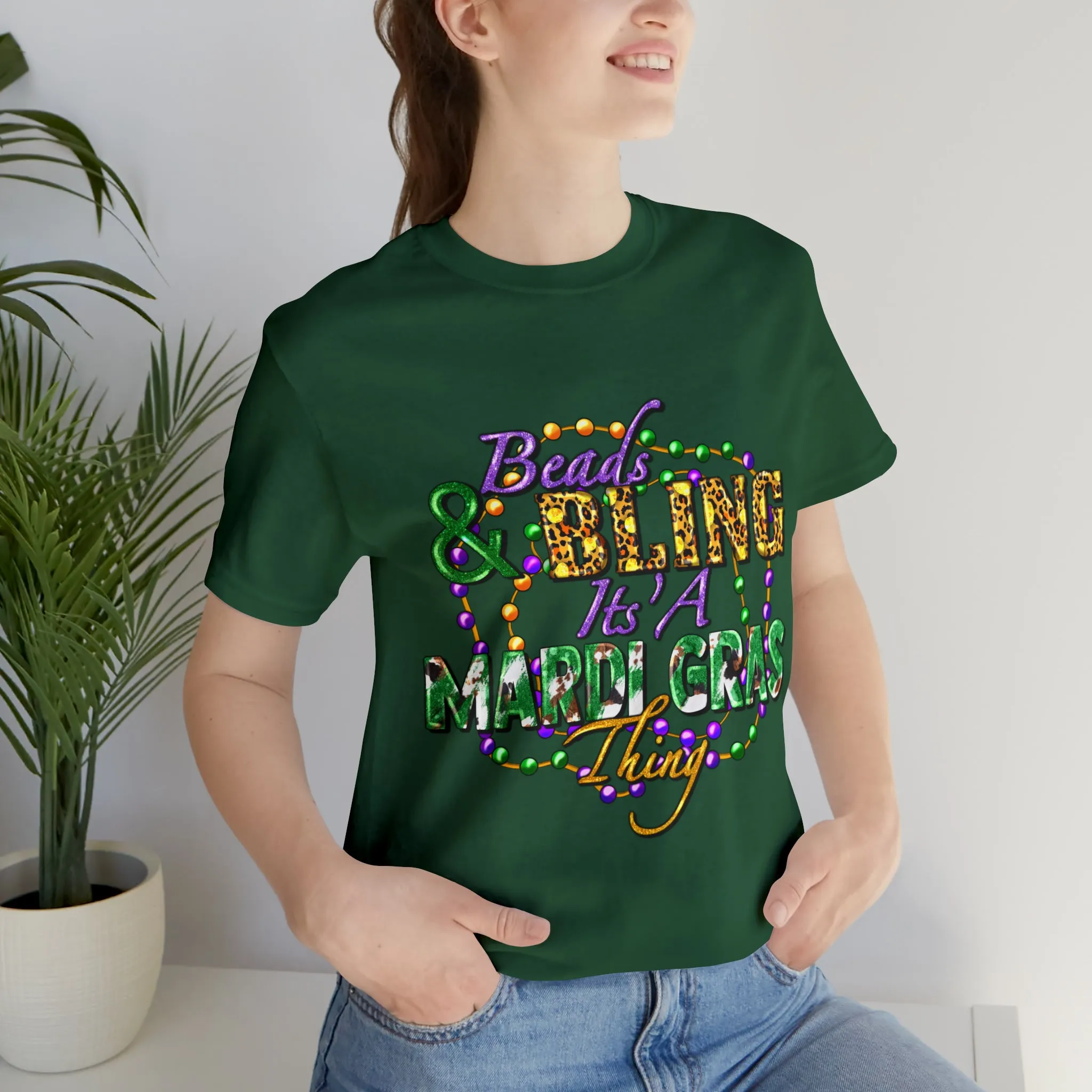 Mardi Gras T-Shirt only at Bling & Bloom's Boutique | Beads & Bling T-Shirt | Fun Tees | Party T-Shirts