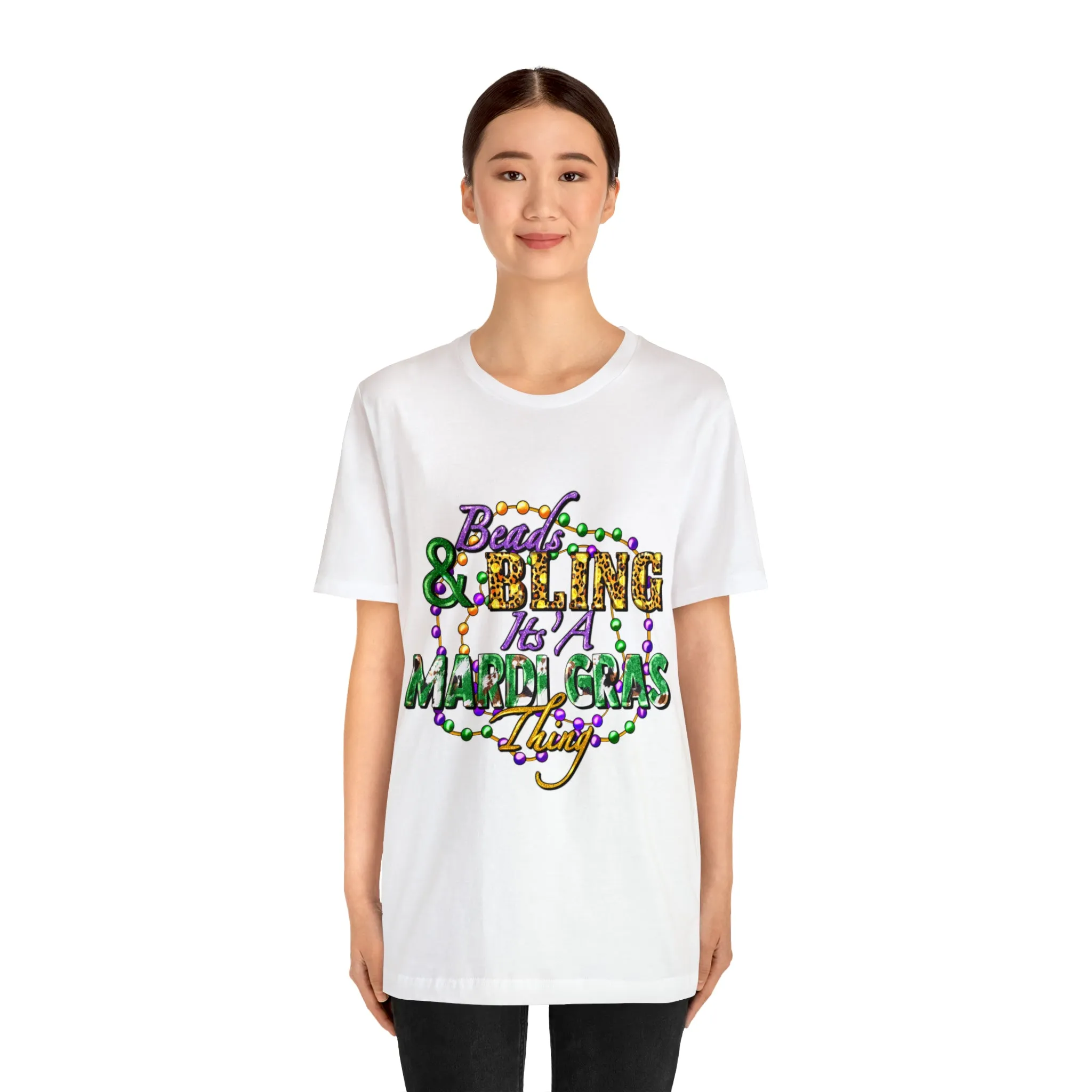 Mardi Gras T-Shirt only at Bling & Bloom's Boutique | Beads & Bling T-Shirt | Fun Tees | Party T-Shirts