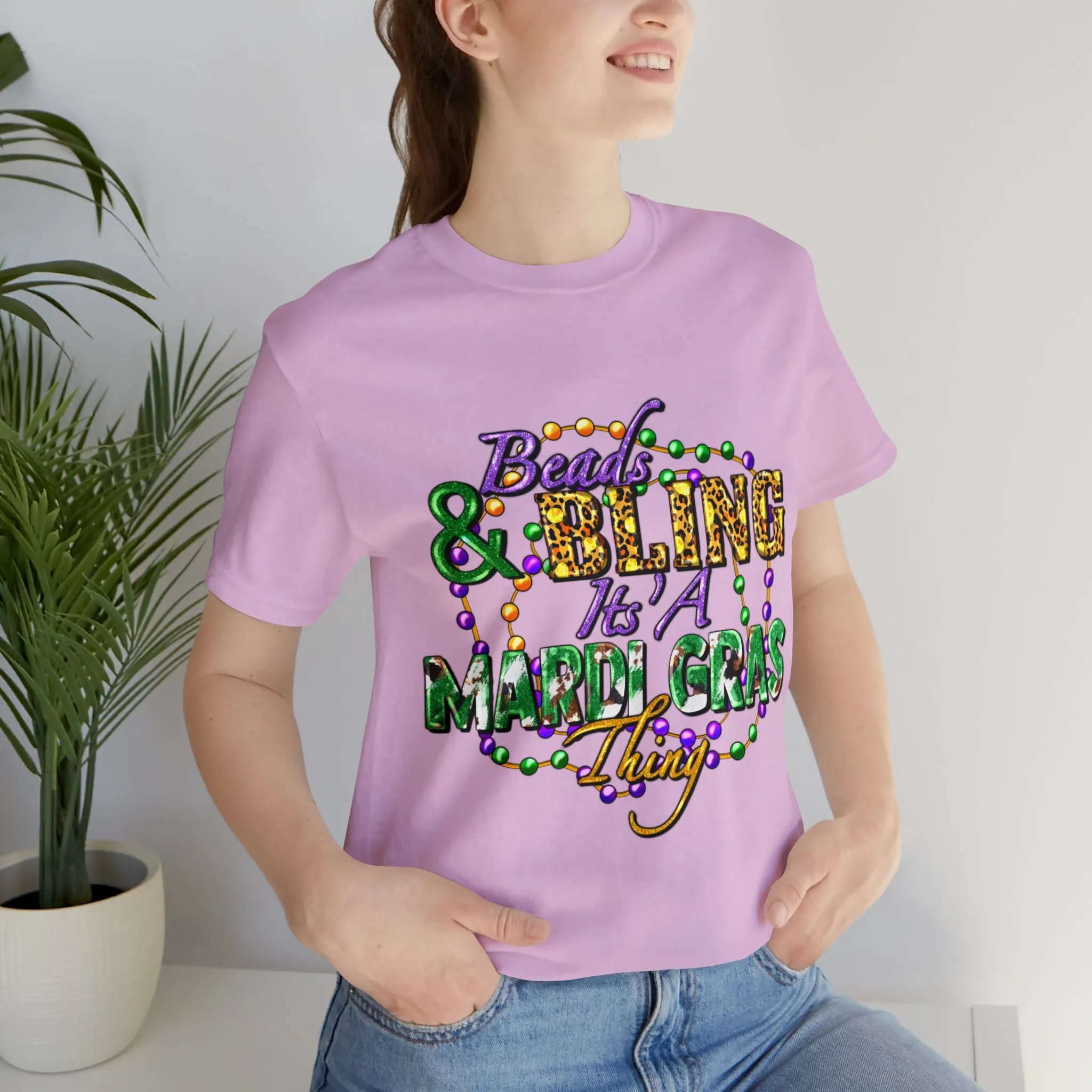 Mardi Gras T-Shirt only at Bling & Bloom's Boutique | Beads & Bling T-Shirt | Fun Tees | Party T-Shirts