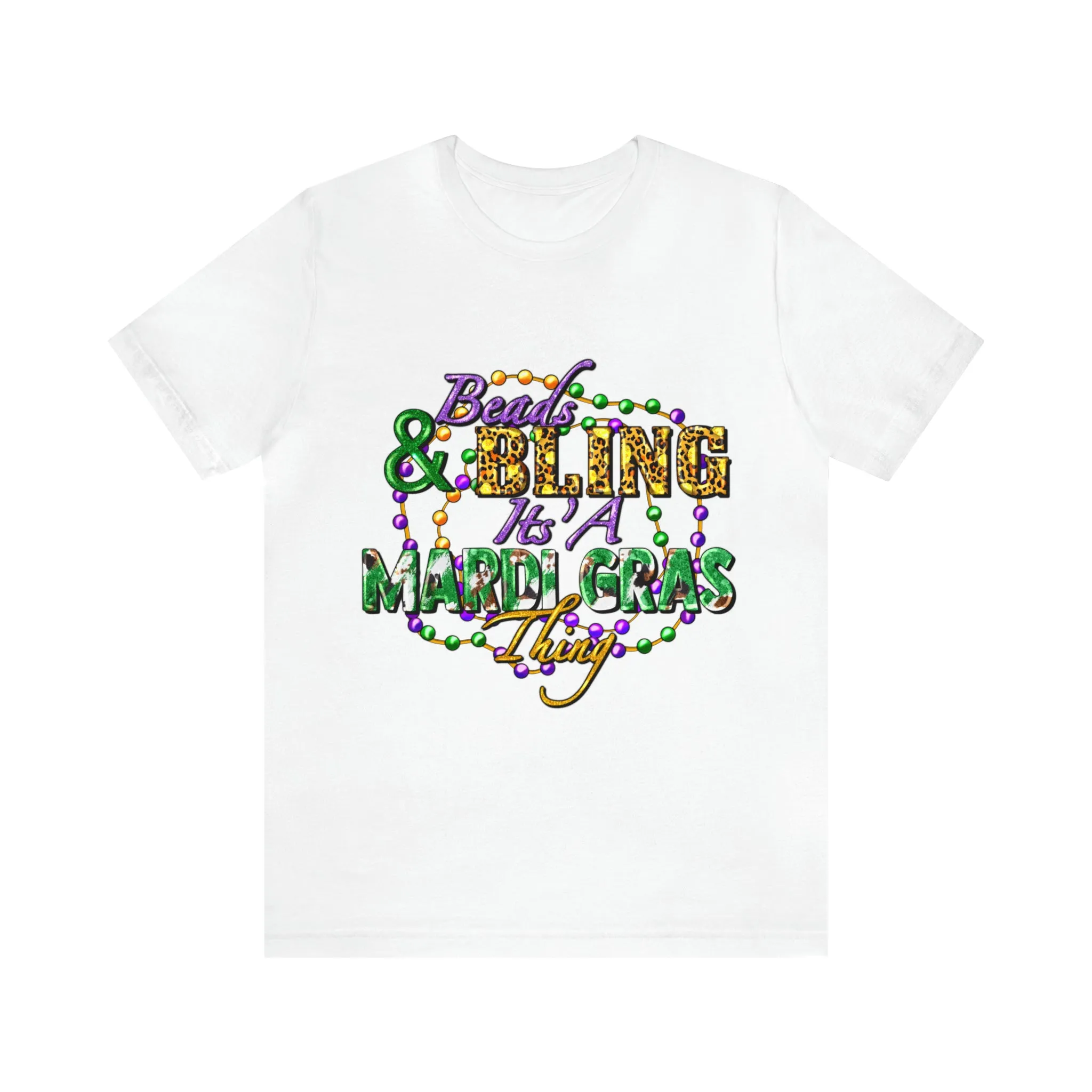 Mardi Gras T-Shirt only at Bling & Bloom's Boutique | Beads & Bling T-Shirt | Fun Tees | Party T-Shirts