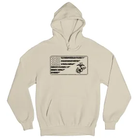 Marines EGA & Split U.S. Flag Sand Hoodie