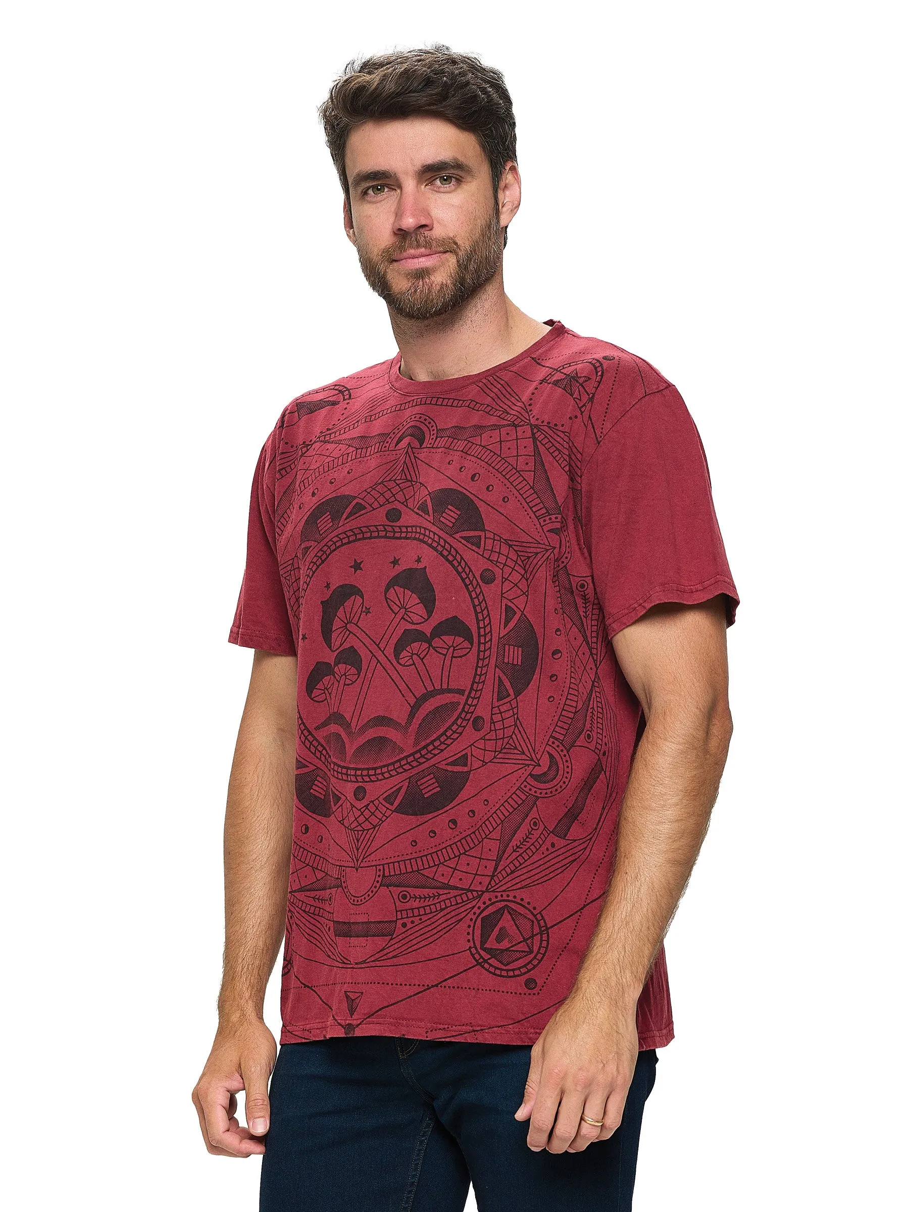 Men's T-Shirt Sacred Geometry Mushrooms