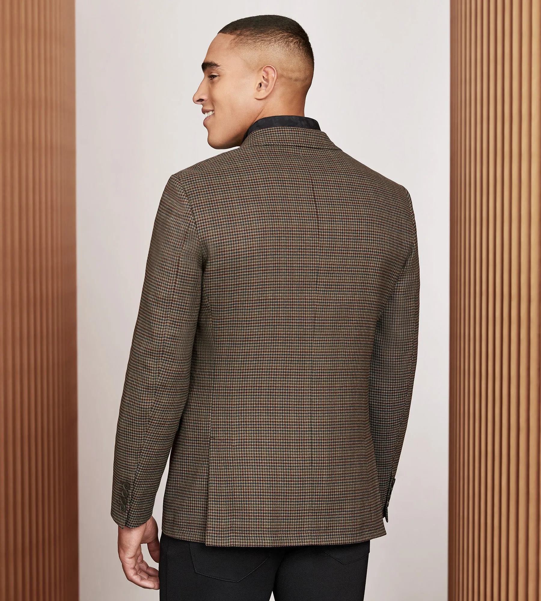 Modern Fit Woven Multi Houndstooth Sport Jacket