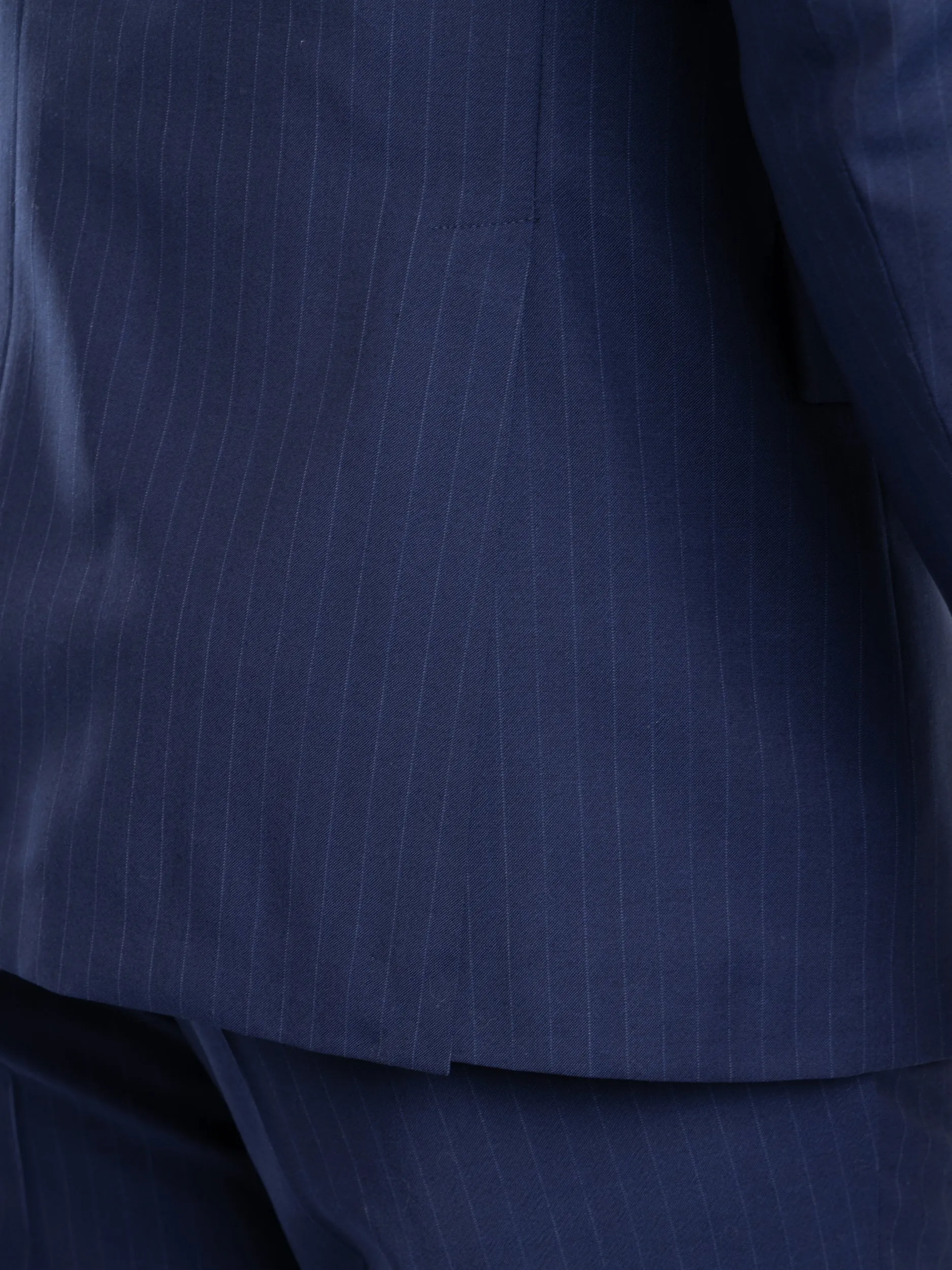 Navy Pinstripe Wool Suit