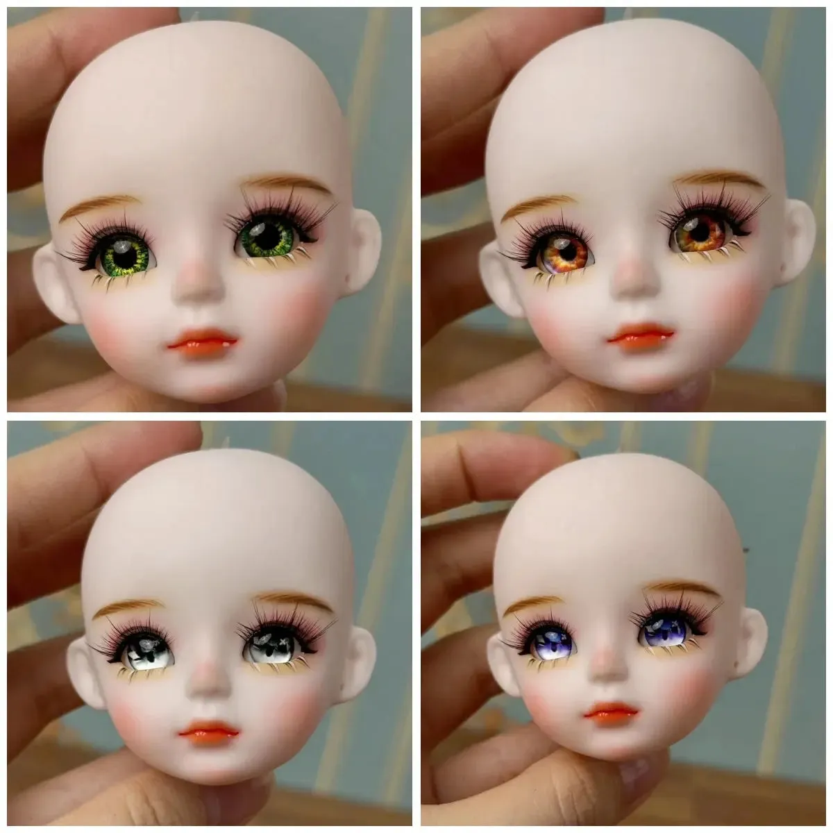 New Cute 30cm Doll Head 1/6 BJD Doll DIY Practice Makeup Whole Doll | Toy Gift for Children and Girls | Open Head Can Change Eyes