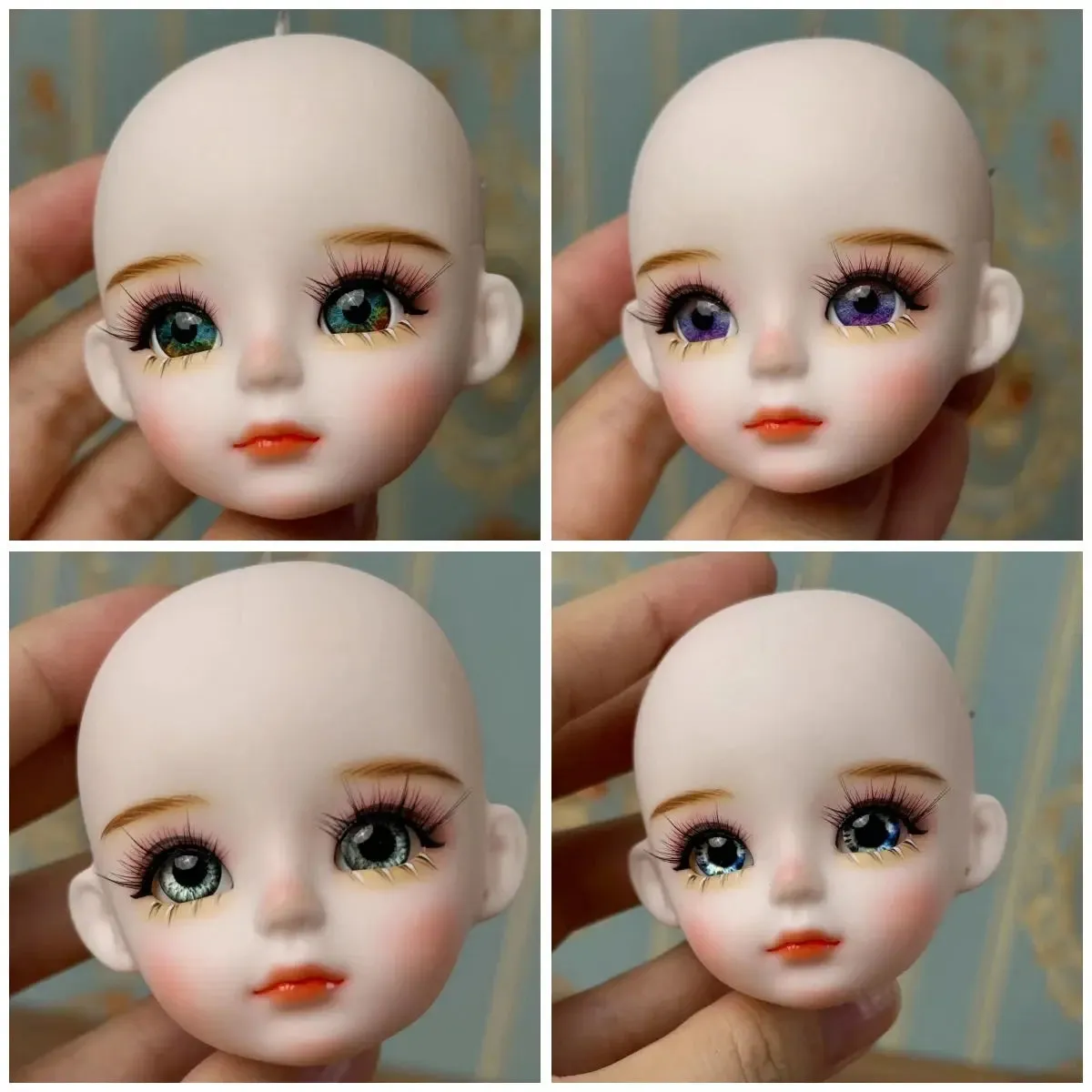 New Cute 30cm Doll Head 1/6 BJD Doll DIY Practice Makeup Whole Doll | Toy Gift for Children and Girls | Open Head Can Change Eyes