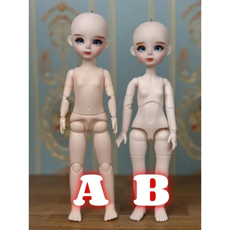 New Cute 30cm Doll Head 1/6 BJD Doll DIY Practice Makeup Whole Doll | Toy Gift for Children and Girls | Open Head Can Change Eyes