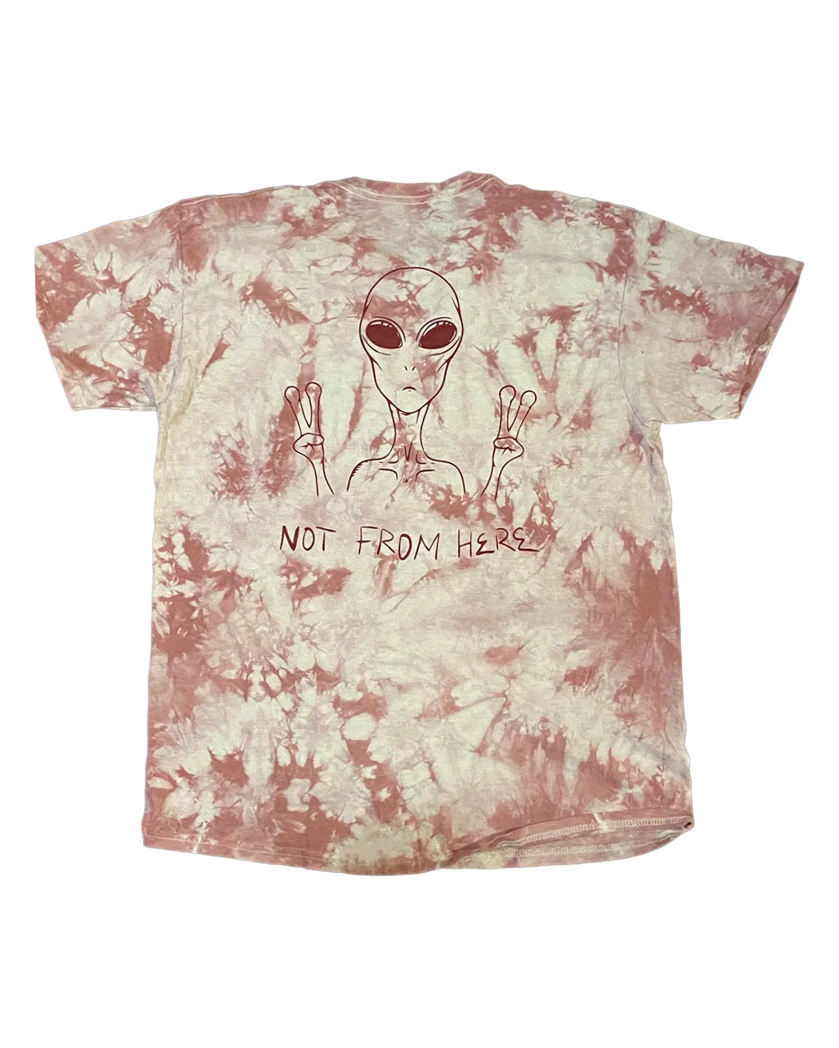 Not From Here Tee in Rose Tie-Dyed