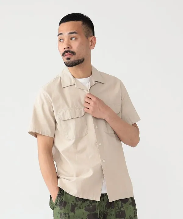 Open Collar Cotton Linen Panama Garment Dye - Sand