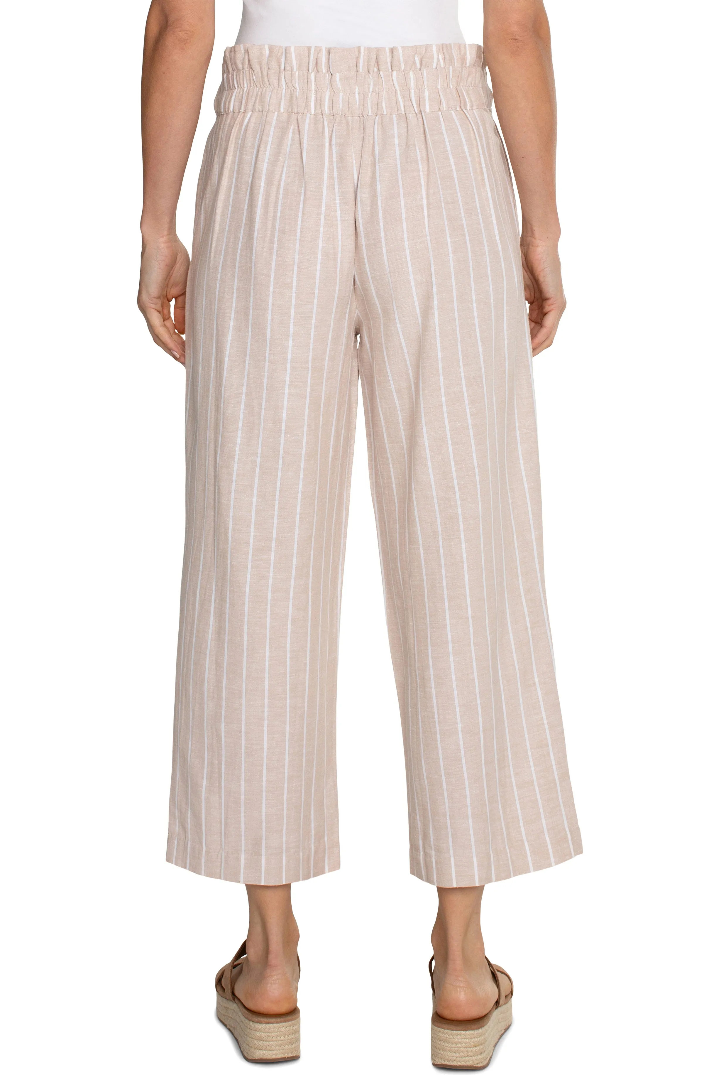 PLEATED CROP TROUSER WITH SELF BELT