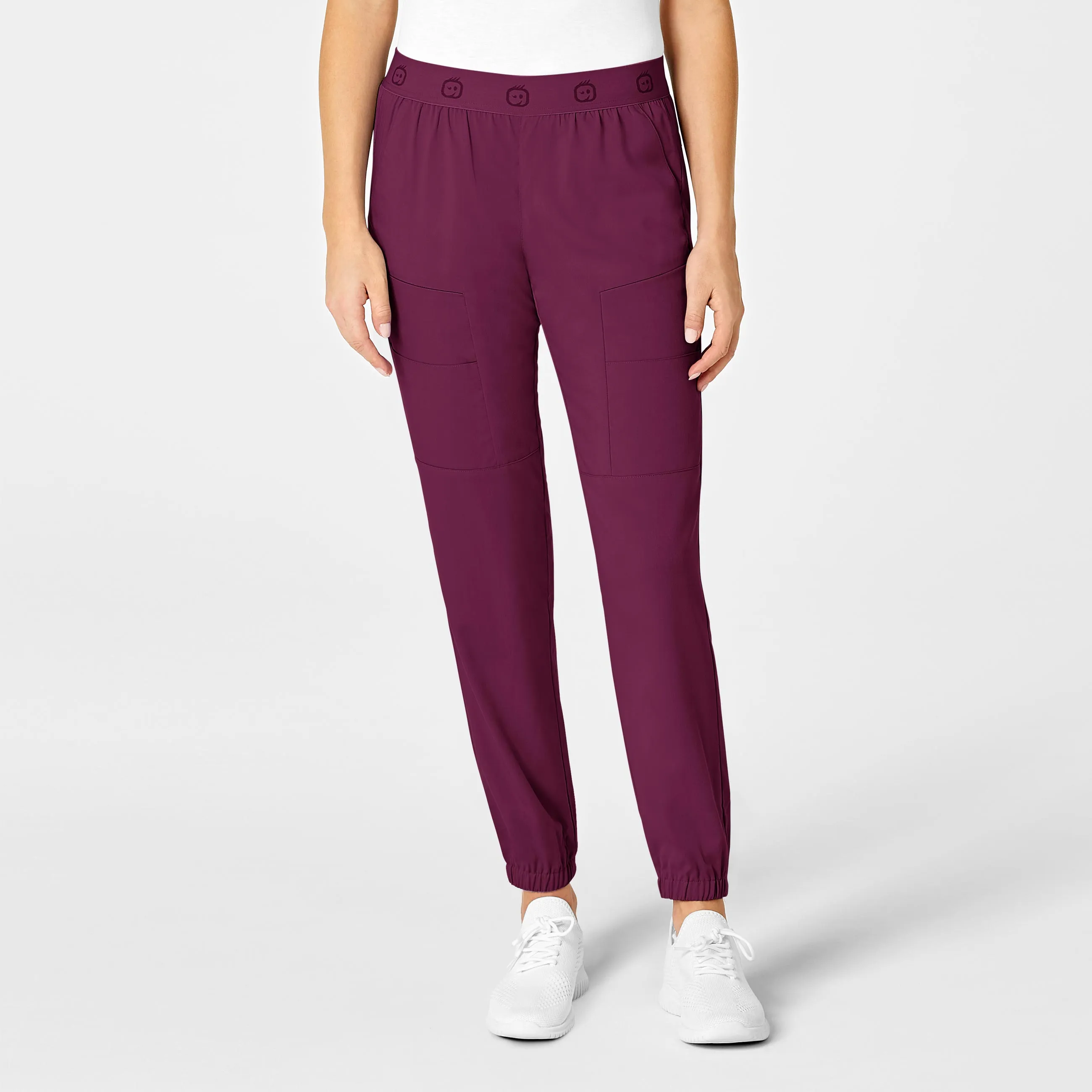 PRO Women's Slim Cargo Jogger Scrub Pant - Wine